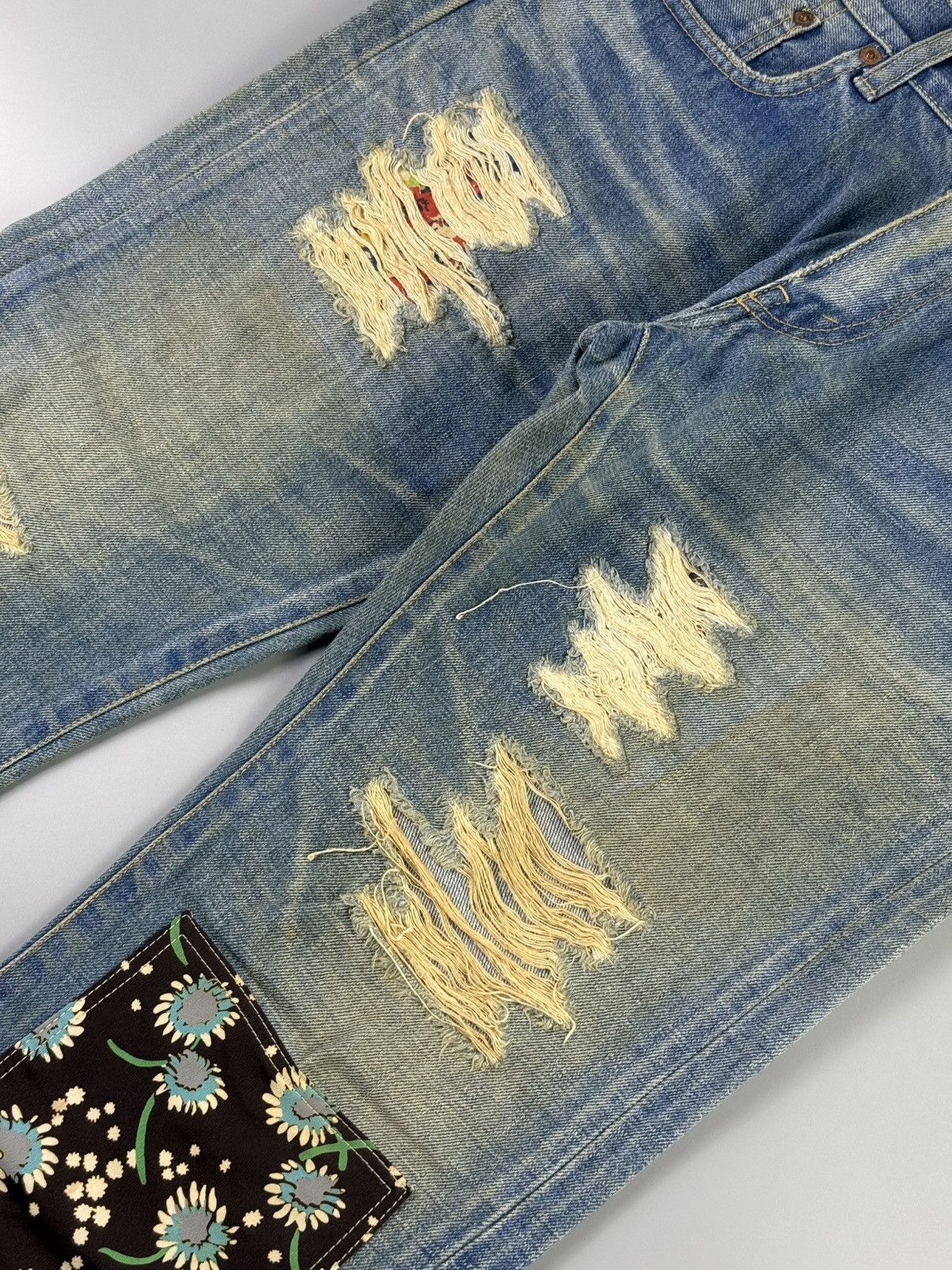 Junya Watanabe Junya Watanabe - S/S14 - Fringe Patchwork Jeans Size 32" / US 10 / IT 46 - 4 Thumbnail