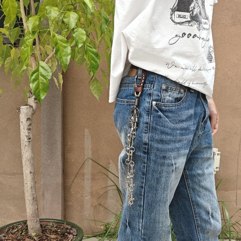 Vintage Silverry Electric Plug Punk Pants Chain Size ONE SIZE - 1 Thumbnail