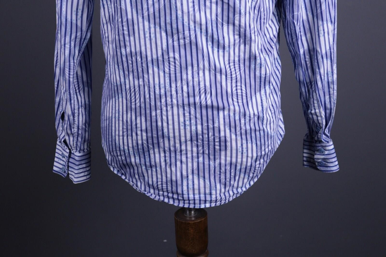 Desigual Desigual Blue Stripe Regular Allover Print Shirt Size M Size US M / EU 48-50 / 2 - 11 Thumbnail