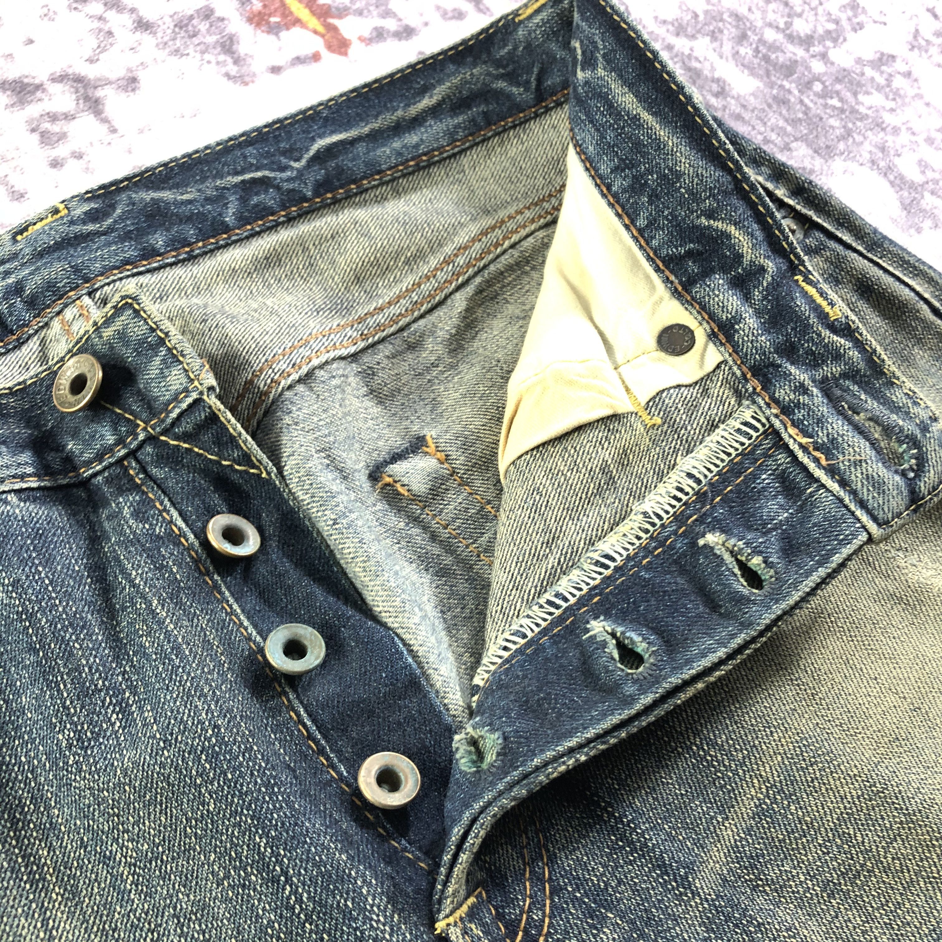 Edwin Vintage Distress Edwin 505 Selvedge Jeans-JM3565 Size US 34 / EU 50 - 7 Thumbnail