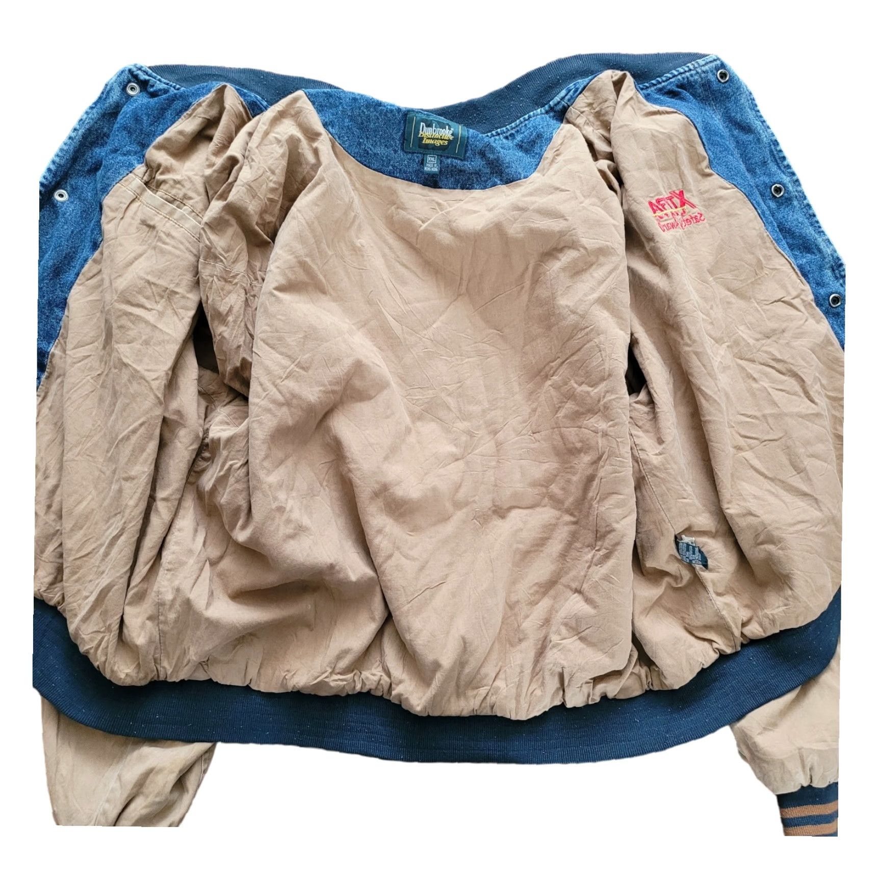 Dunbrooke VINTAGE Dunbrooke Varsity Jacket - 80s Bomber USA Cotton Blue Snap XXL Mens Jacket Size US XXL / EU 58 / 5 - 4 Thumbnail