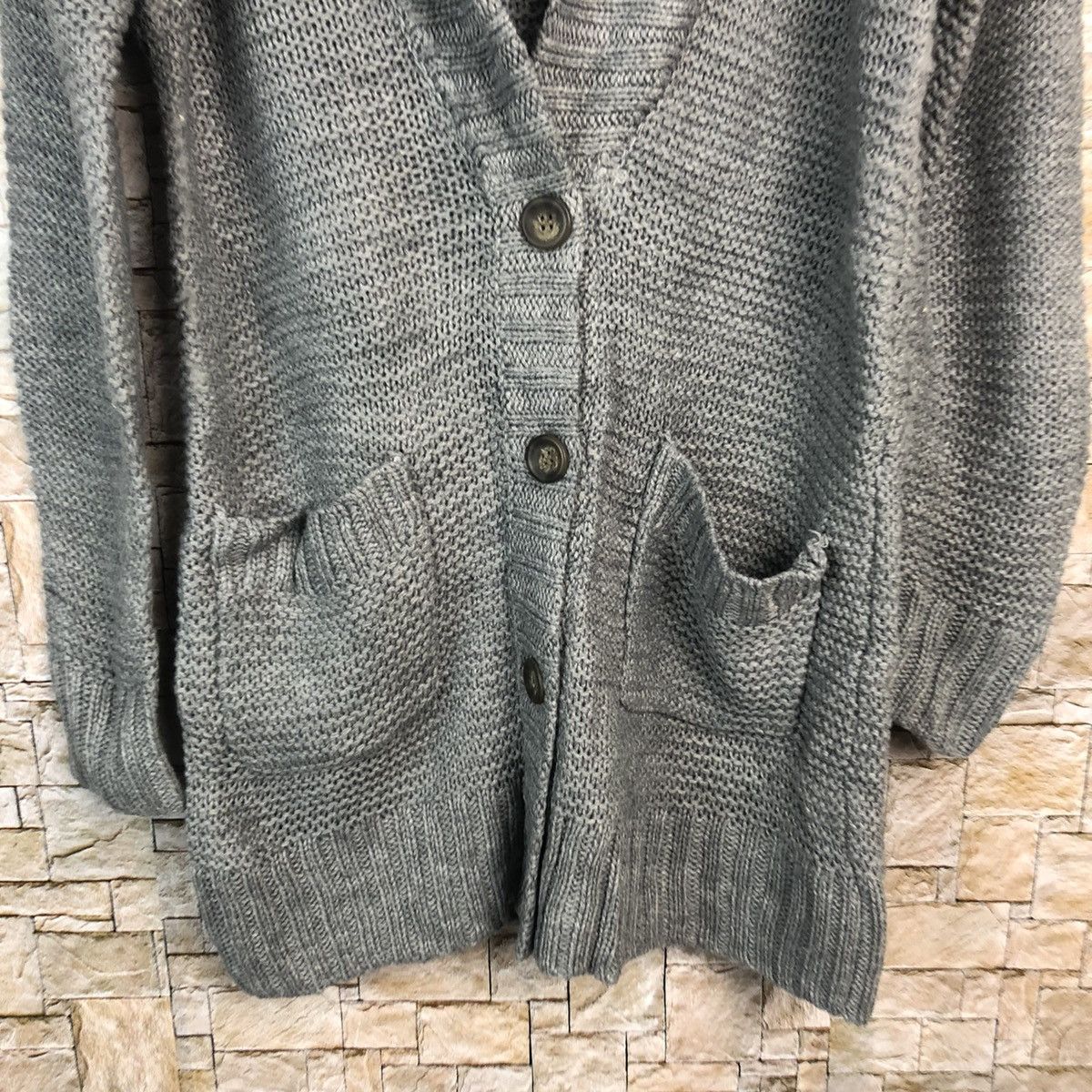 Homespun Knitwear × Index Index Grey Cardigan Knitwear #A903 Size US M / EU 48-50 / 2 - 6 Thumbnail