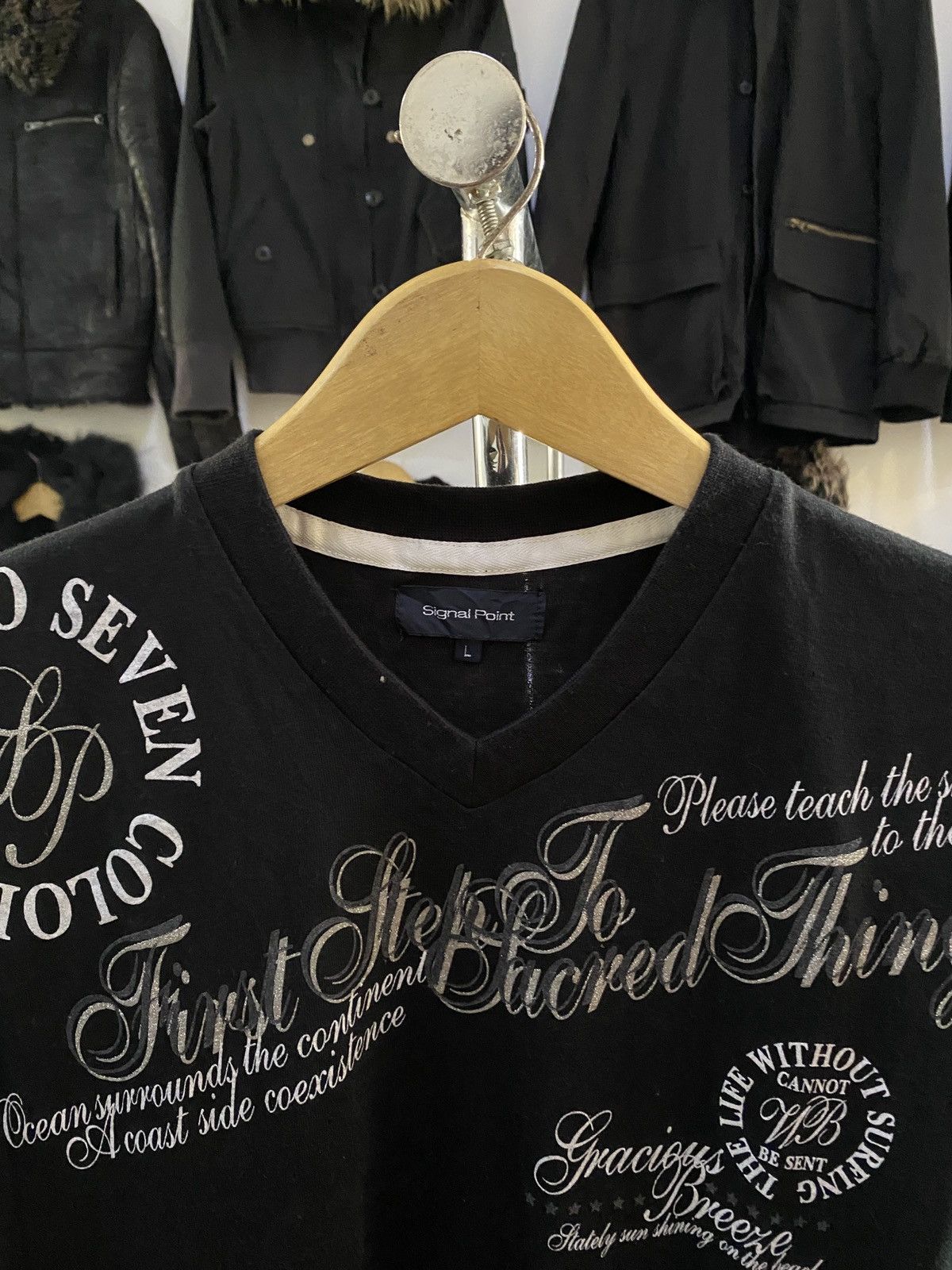 Hysteric Glamour × Undercover JAPANESE SignalPoint Poem Lgb ISWN Maison Margiela Style TEE Size US L / EU 52-54 / 3 - 9 Thumbnail