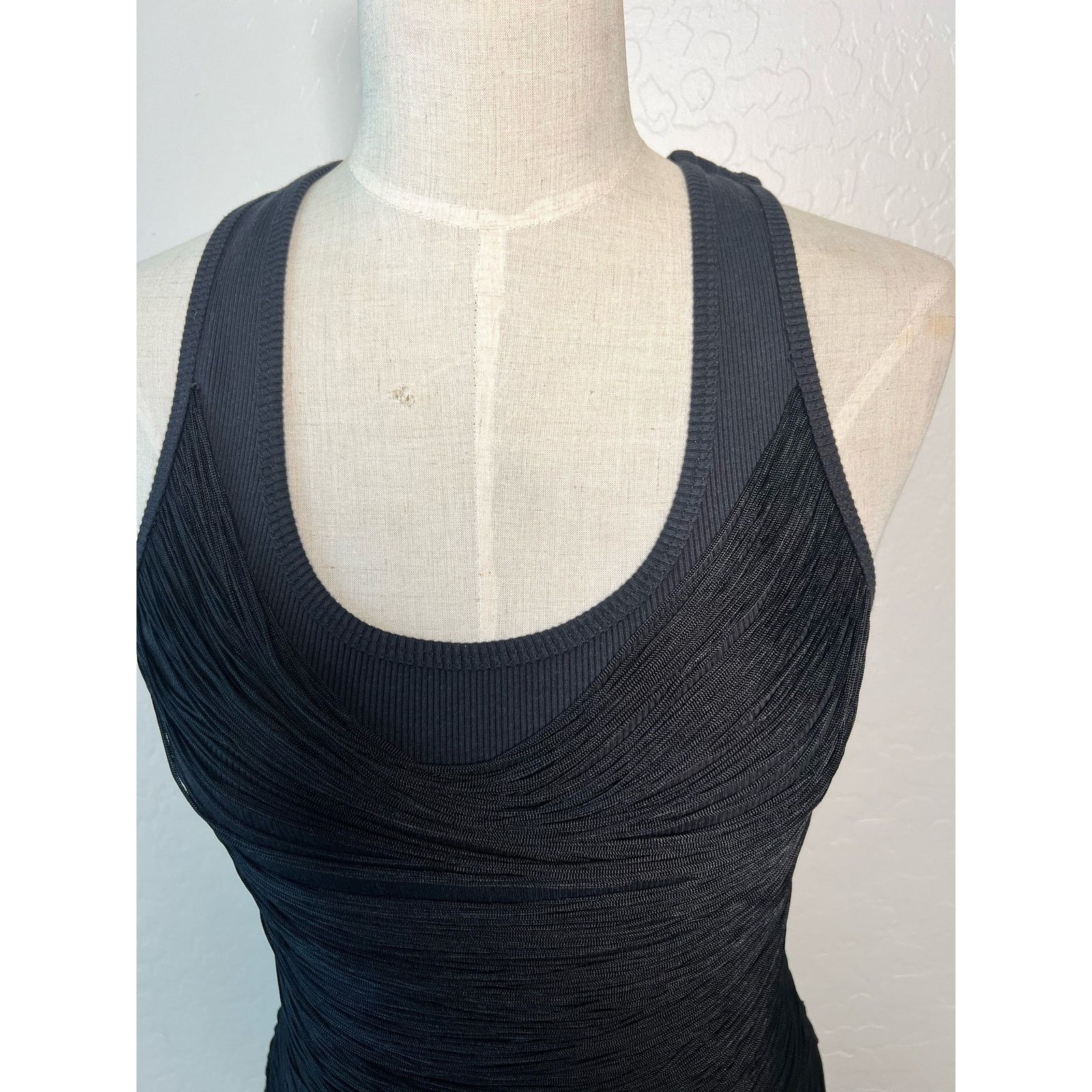 Alexander Wang ALEXANDERWANG FRINGE TANK DRESS BLACK Size M / US 6-8 / IT 42-44 - 3 Thumbnail