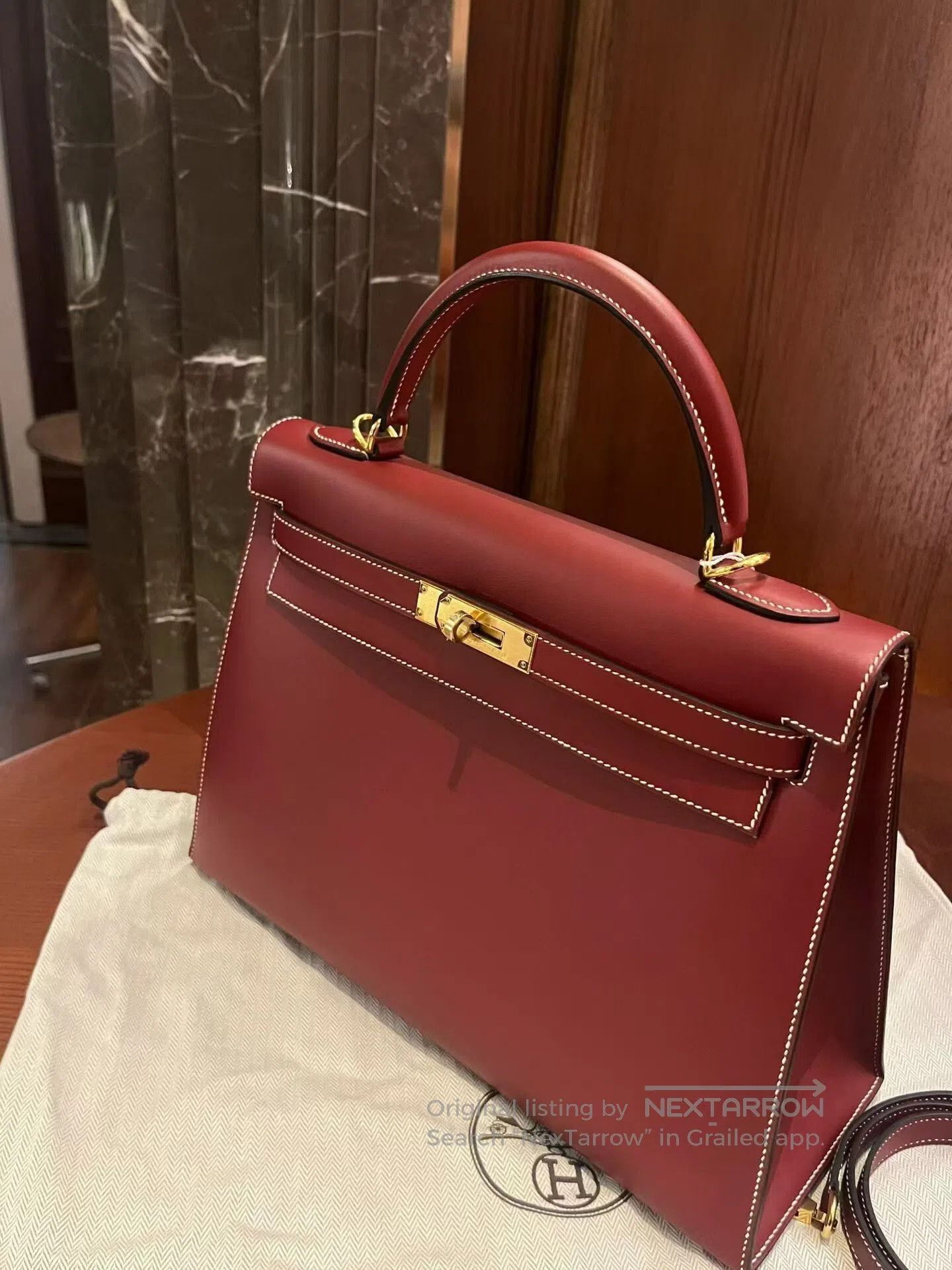 Hermes Hermes Kelly 32 Vintage Burgundy Handbag. Size ONE SIZE - 2 Thumbnail