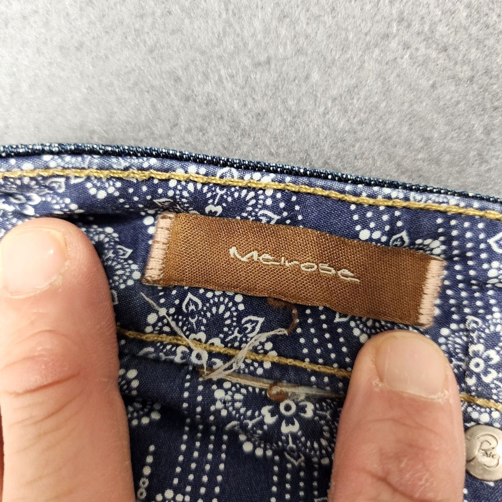 Paige Paige Jeans Womens 31x33 Blue Premium Denim MELROSE Slim Straight Embroidery Jeans Mens Women Girls Size 24" / US 00 / IT 34 - 4 Thumbnail
