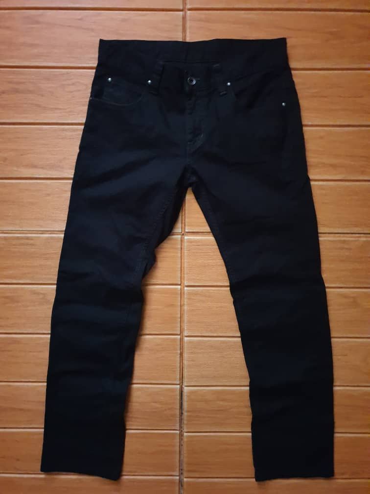 Japanese Brand Unnamed Japanese Brand black colour buckle back pant Size US 31 - 1 Thumbnail