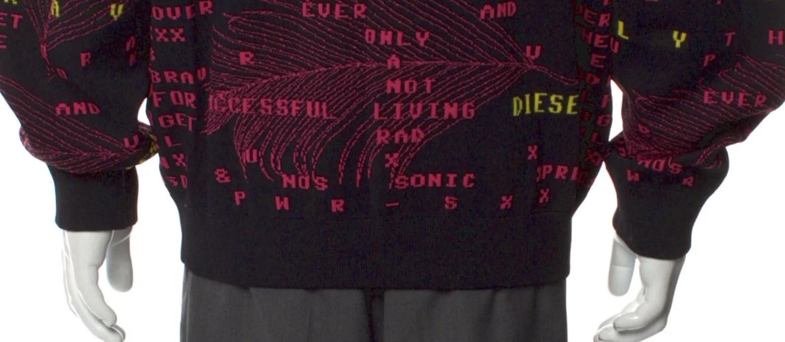 Diesel Diesel text print cardigan in black and pink Size: XL Size US XL / EU 56 / 4 - 5 Thumbnail
