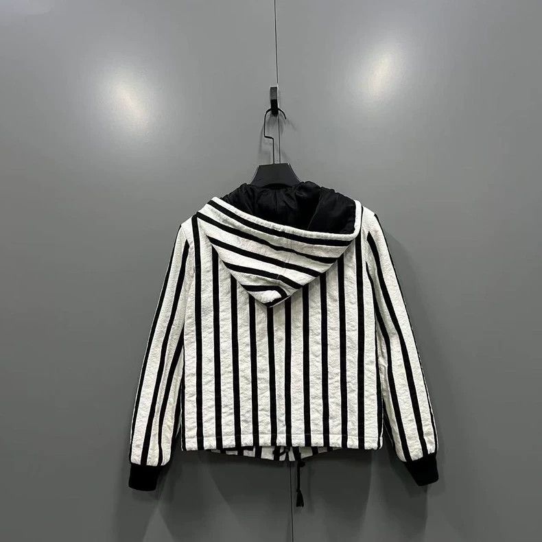 Saint Laurent Paris Saint Laurent Paris Saint Laurent Striped Hooded Zip Jacke Size US S / EU 44-46 / 1 - 2 Thumbnail