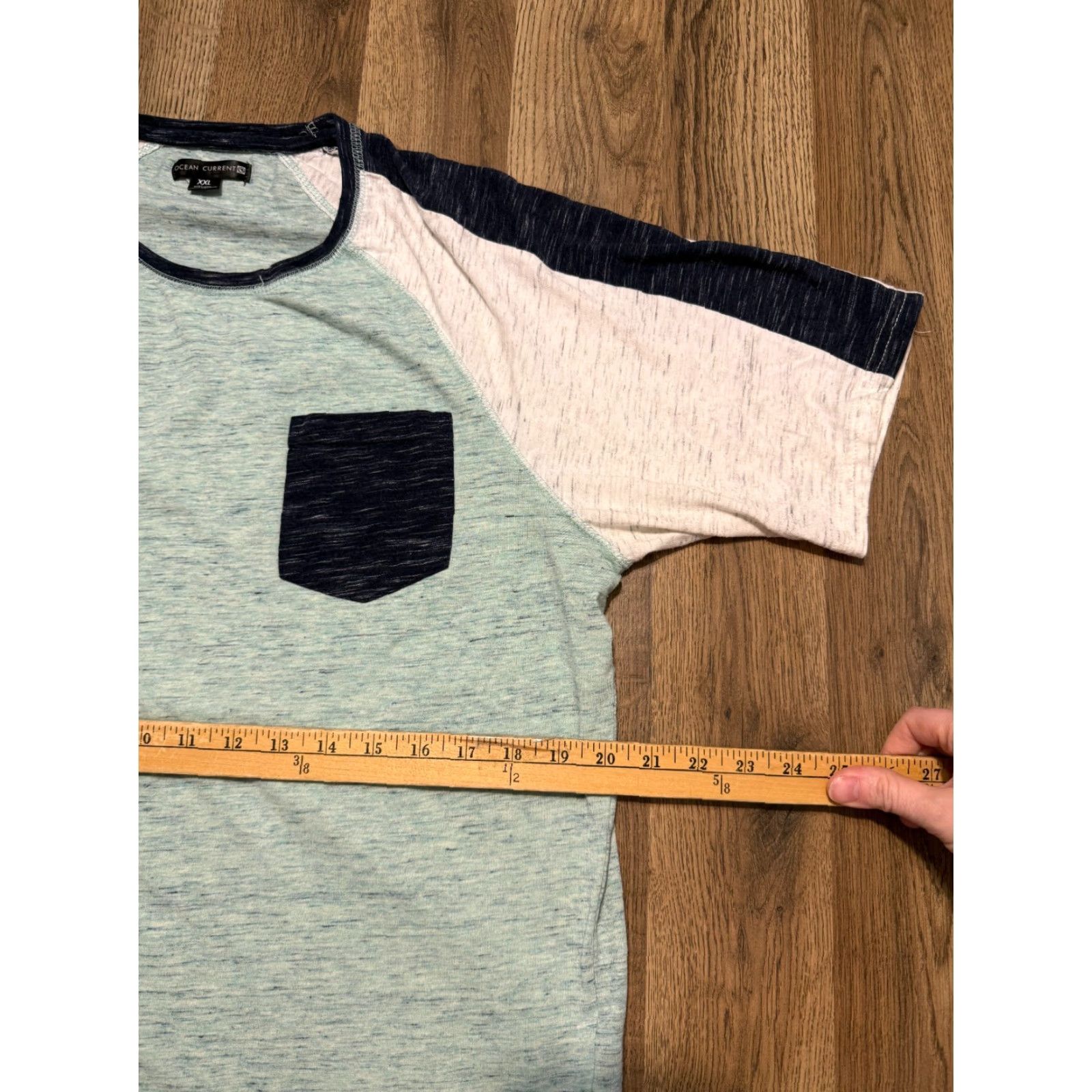 Vintage VINTAGE? (no) Ocean Current Shirt Men's XXL Green Pocket Tee Round Neck 2XL Short Sleeve T-Shirt Men Size US XXL / EU 58 / 5 - 6 Thumbnail