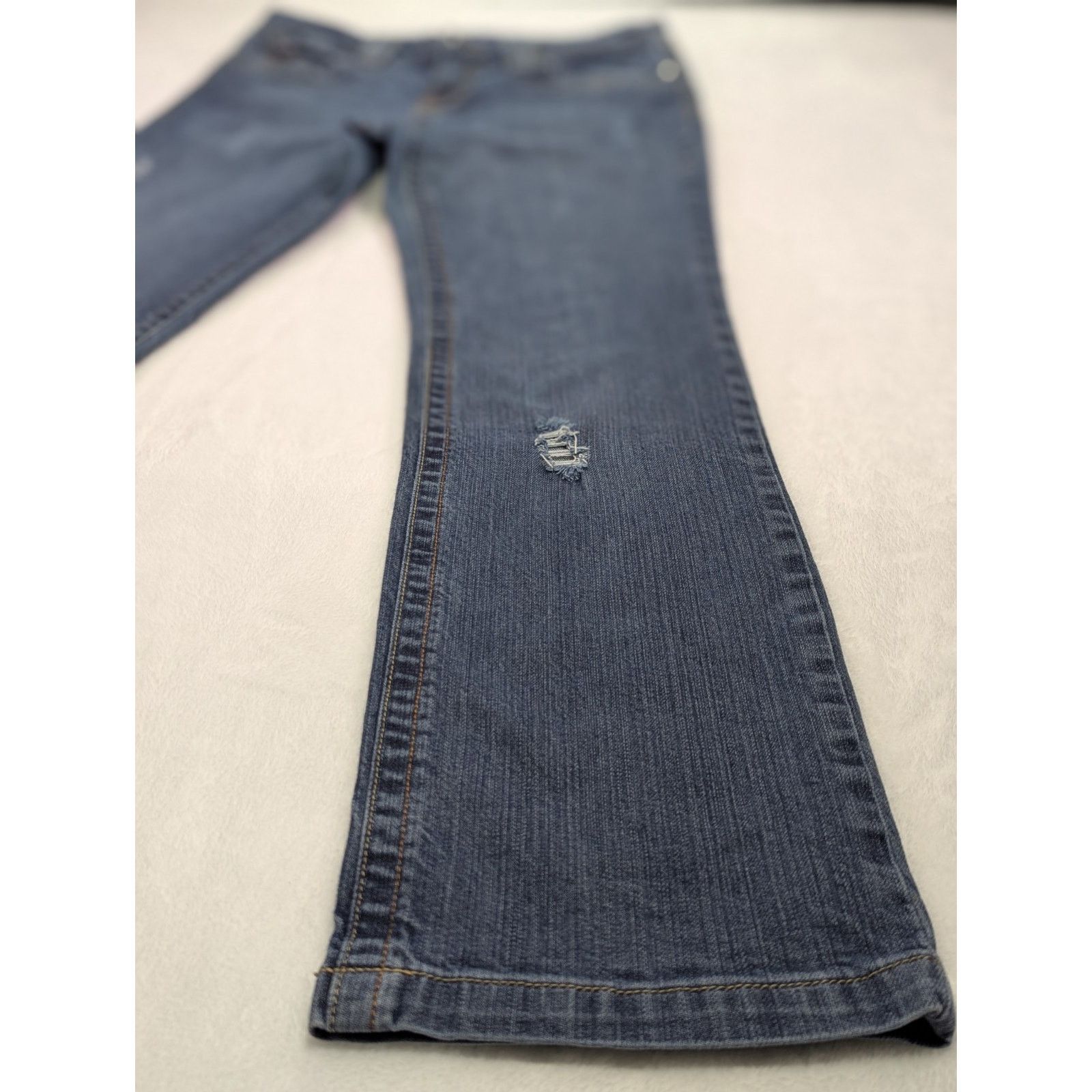 Other Vtg Candie's Y2K Embroidered Distressed Straight Jeans Sz 9 Size 33" - 5 Thumbnail