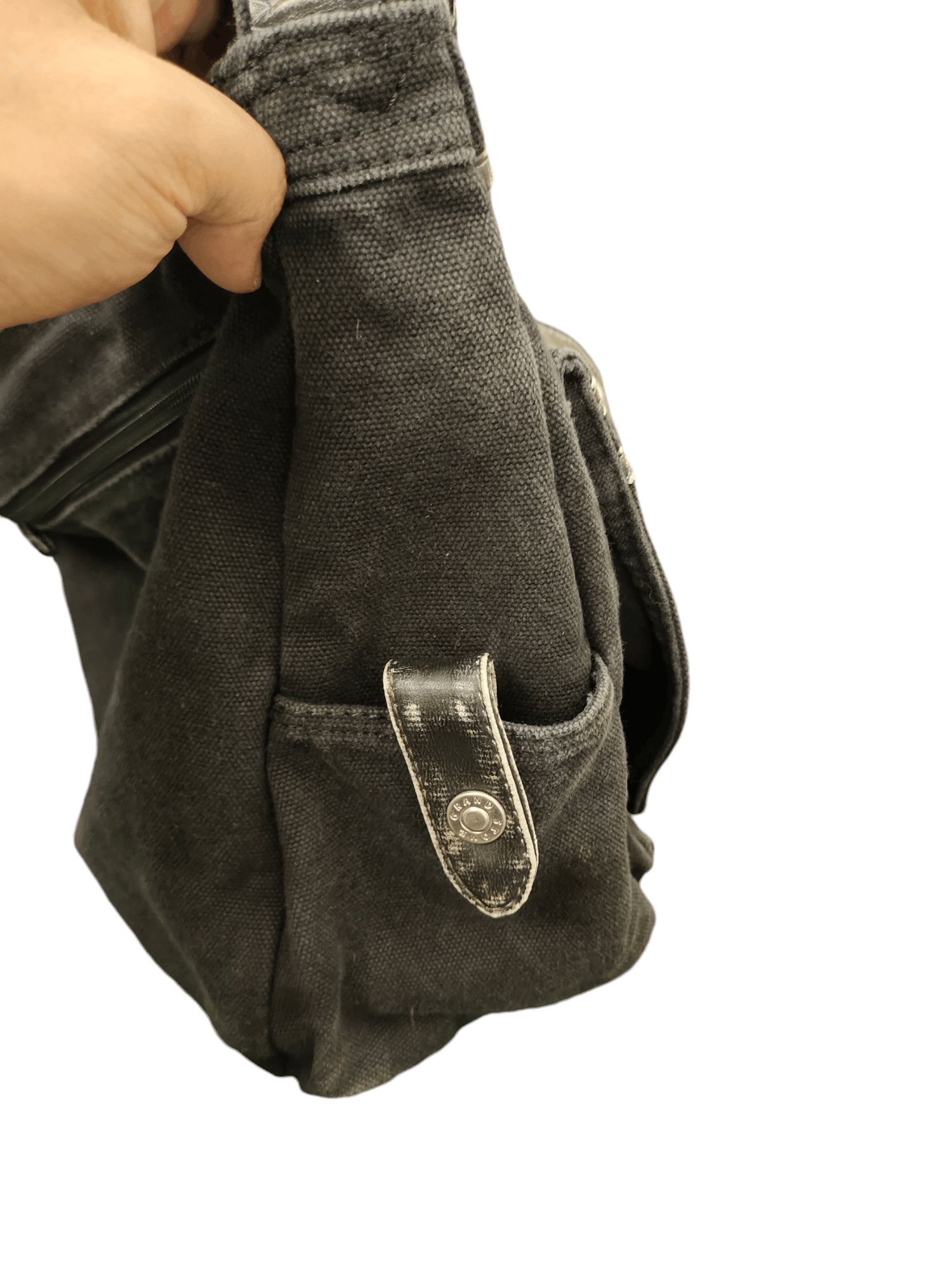Comme des Garcons × Undercover Vintage Grand Stone Japan Canvas Black Sling Crossbody Bag Size ONE SIZE - 17 Thumbnail