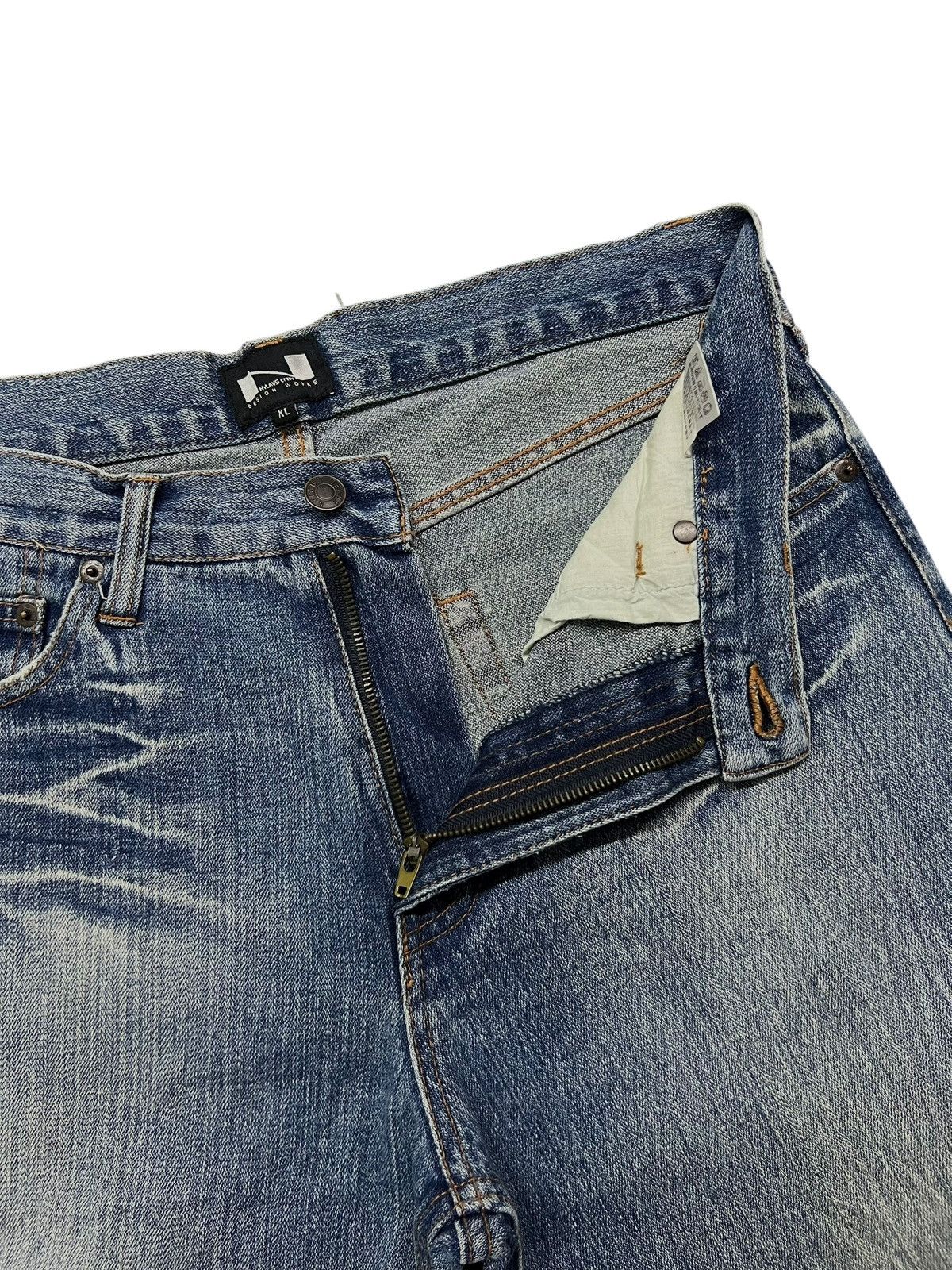 Japanese Brand Vintage Nylaus Jeans Japan - Faded Wash, Patches Distressed Size US 33 - 8 Thumbnail