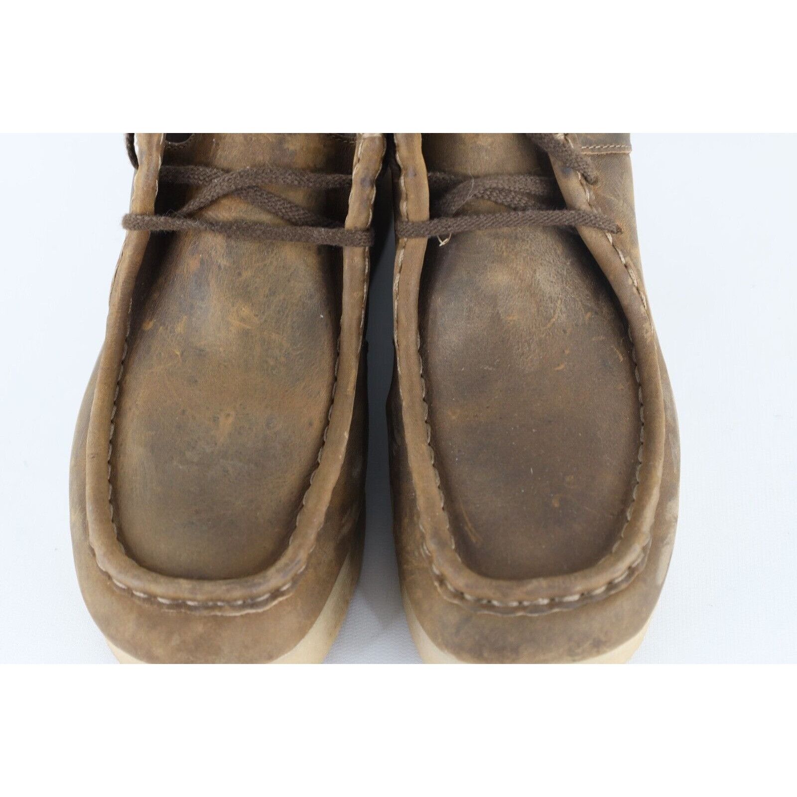 Clarks × Vintage Vintage Y2K Clarks Distressed Chunky Leather Wallaby Boots Size US 10 / IT 40 - 3 Thumbnail