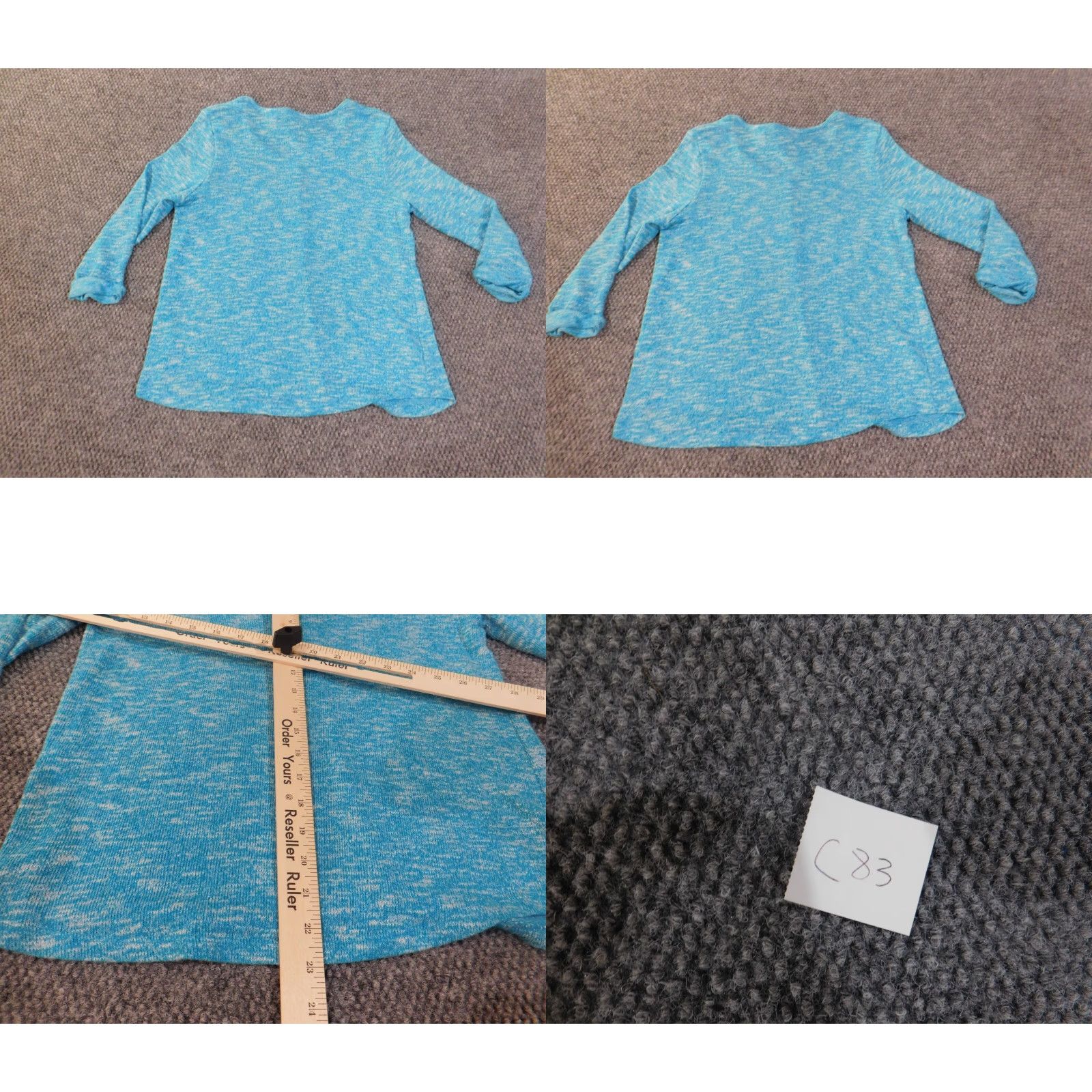 Vintage Chico's Sweater Pullover Knit V-Neck Blue 1 Polyester Rayon Spandex Stretch Regular Women Fashion Modern Winter Long Sleeve Chunky-Knit Size XS / US 0-2 / IT 36-38 - 8 Thumbnail