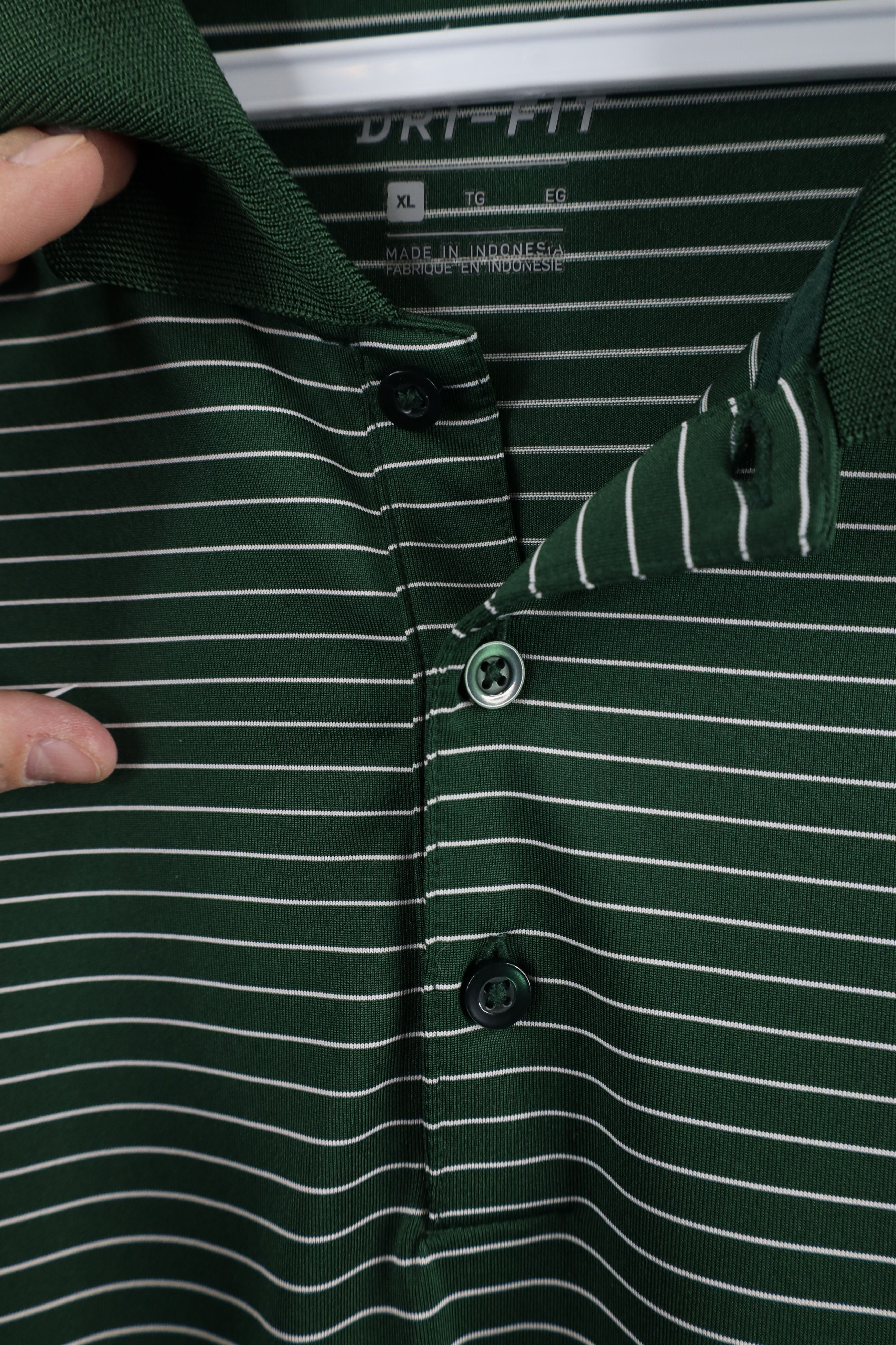 Nike × Vintage Nike Michigan State University Striped Golf Polo Shirt Green Size US XL / EU 56 / 4 - 7 Thumbnail