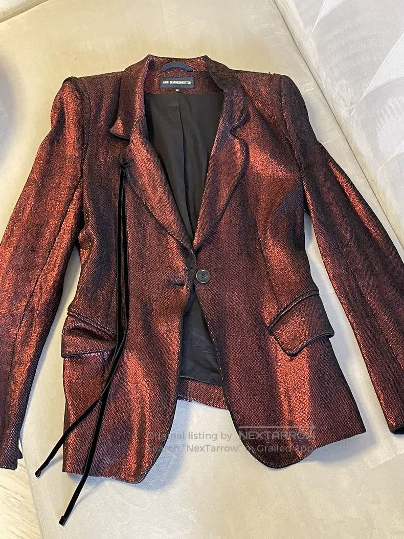 Ann Demeulemeester Ann Demeulemeester Dark Red Ribbon Blazer Size XS / US 0-2 / IT 36-38 - 2 Thumbnail
