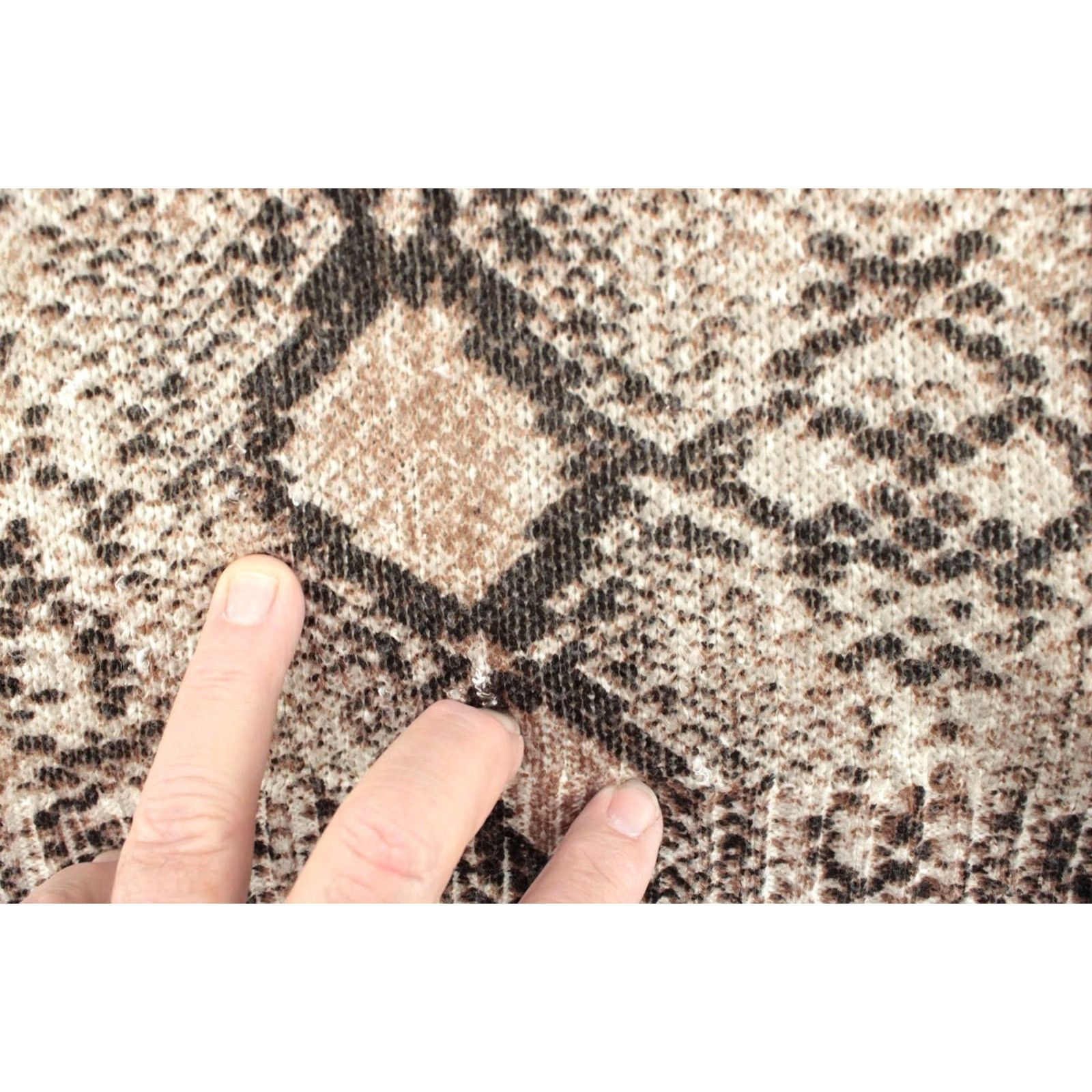 Show Me Your MuMu Show Me Your Mumu Sweater Womens M Hug Me Python Print Oversized Knit Snake Beige V-Neck Pullover/Sweater, All Seasons, Casual Womens, Regular Fit Size M / US 6-8 / IT 42-44 - 2 Thumbnail