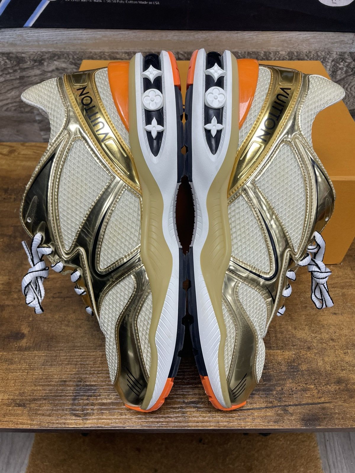Louis Vuitton 11-Louis Vuitton Metallic Gold Trail Sneaker Size US 11 / EU 44 - 6 Thumbnail