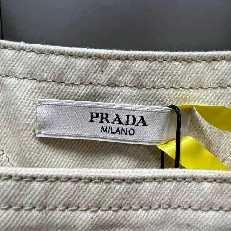 Prada Prada Beige stitching logo jumpsuit 2503-Nextarrow Size US 30 / EU 46 - 5 Thumbnail