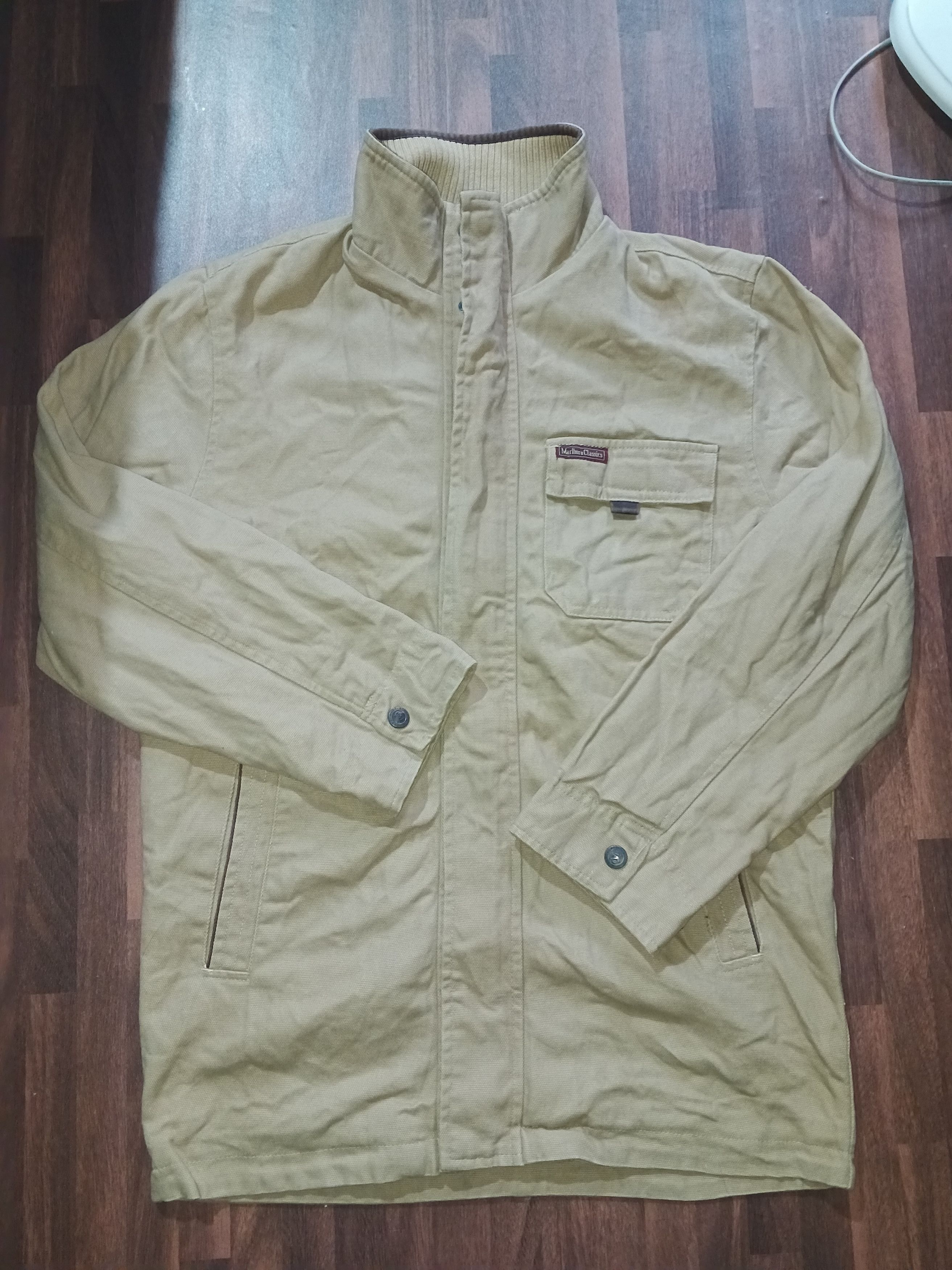 Marlboro Classics VINTAGE MARLBORO CLASSICS CANVAS WORK CHORE JACKET LEATHER Size US S / EU 44-46 / 1 - 1 Thumbnail