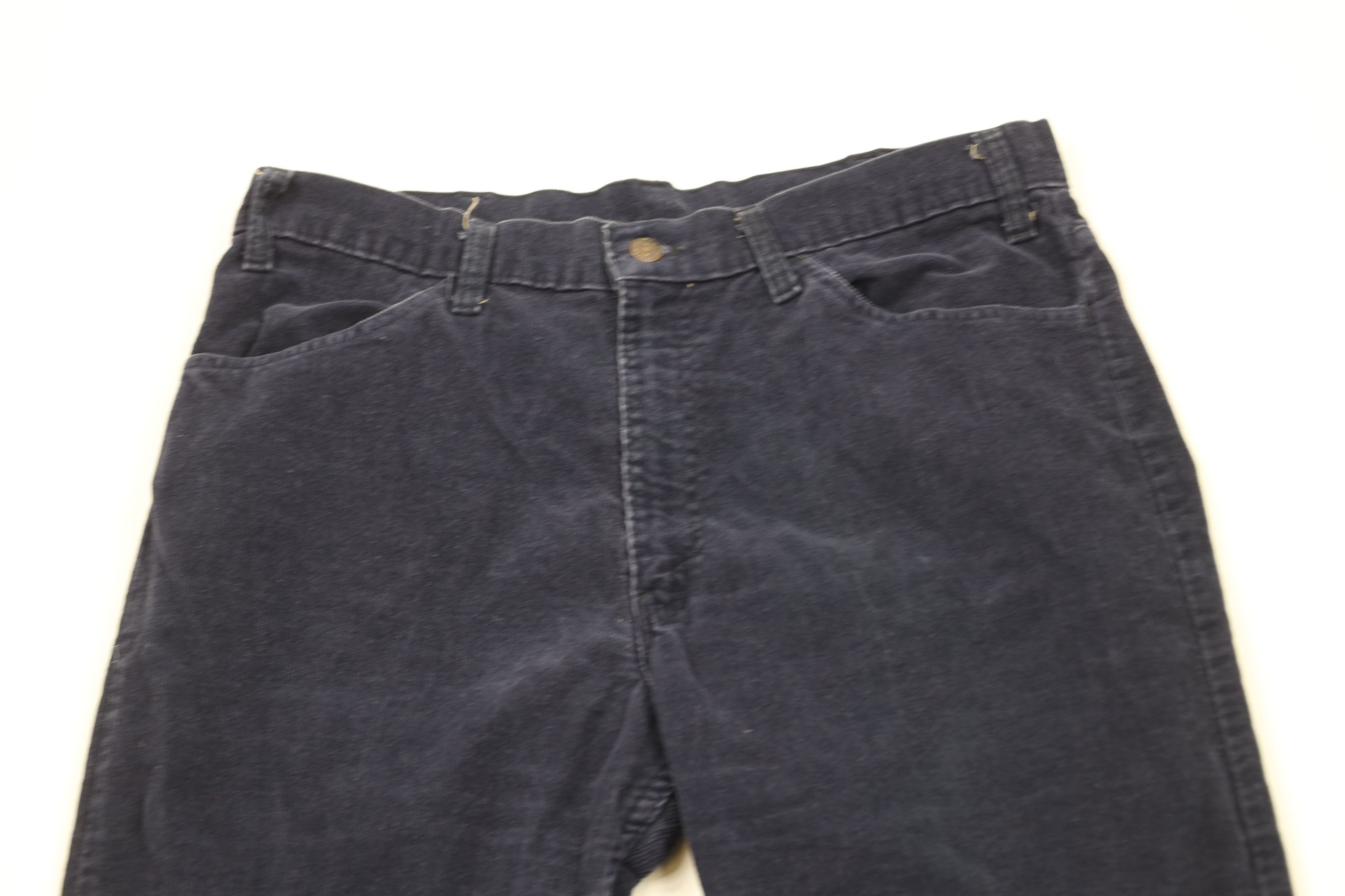 Levi's × Vintage Vintage 80s Levis Flared Corduroy Chino Pants Navy Blue USA Size US 36 / EU 52 - 2 Thumbnail