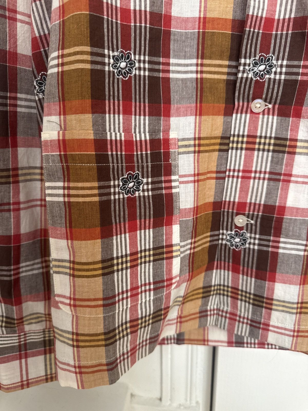 Bode Bode hand embroidered checked shirt size s/m Size US S / EU 44-46 / 1 - 2 Thumbnail