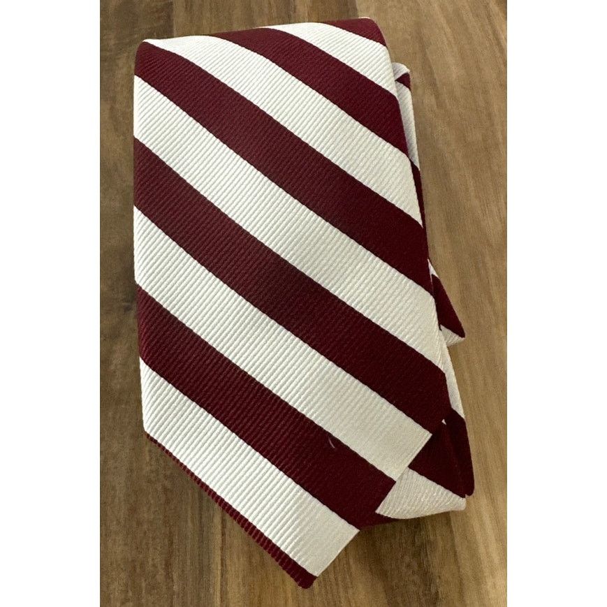 Jos. A. Bank Jos A Bank Executive Collection Maroon White Striped Tie NWT Size ONE SIZE - 1 Thumbnail