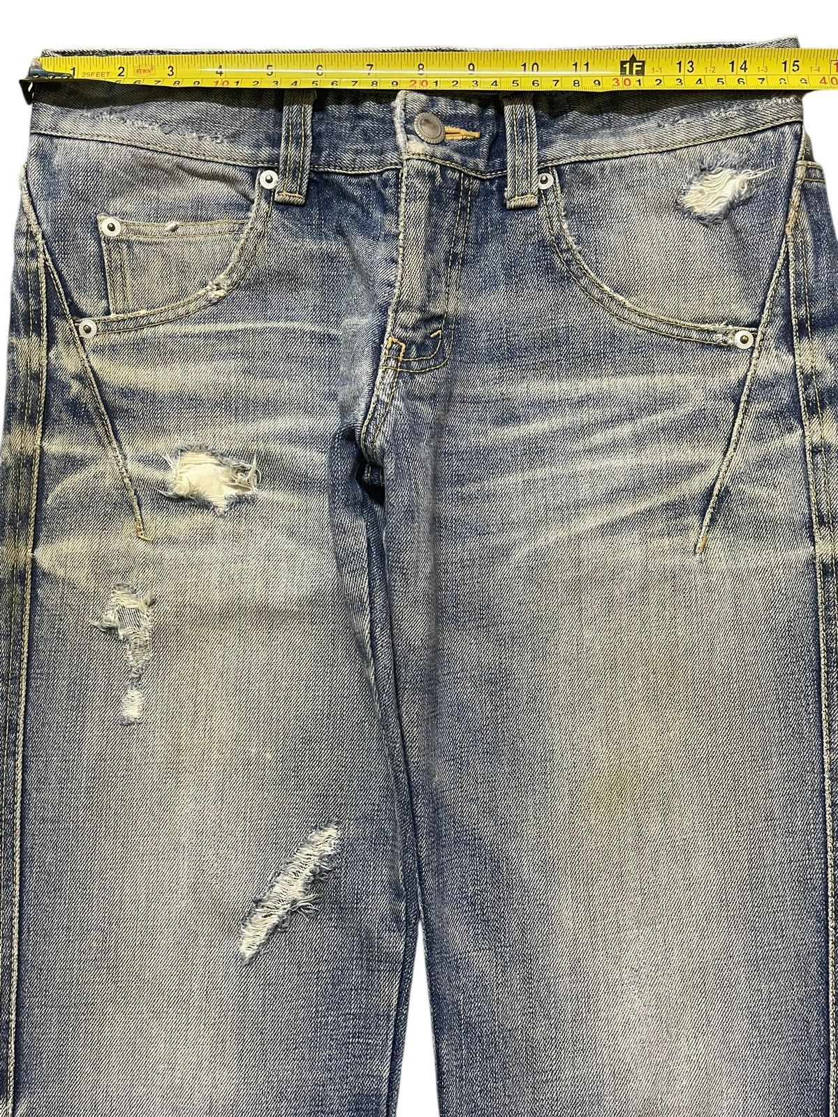 If Six Was Nine Vintage Japanese Brand Faded Wash Style Distress Flare Jeans Size US 30 / EU 46 - 11 Thumbnail