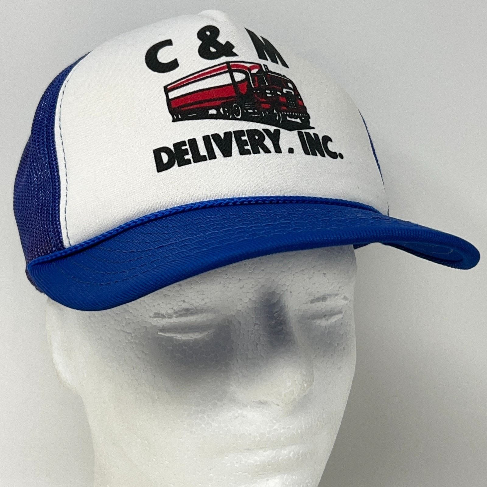 Hanes Vintage 80s C&M Delivery Trucker Hat Baseball Cap Blue Size ONE SIZE - 9 Thumbnail