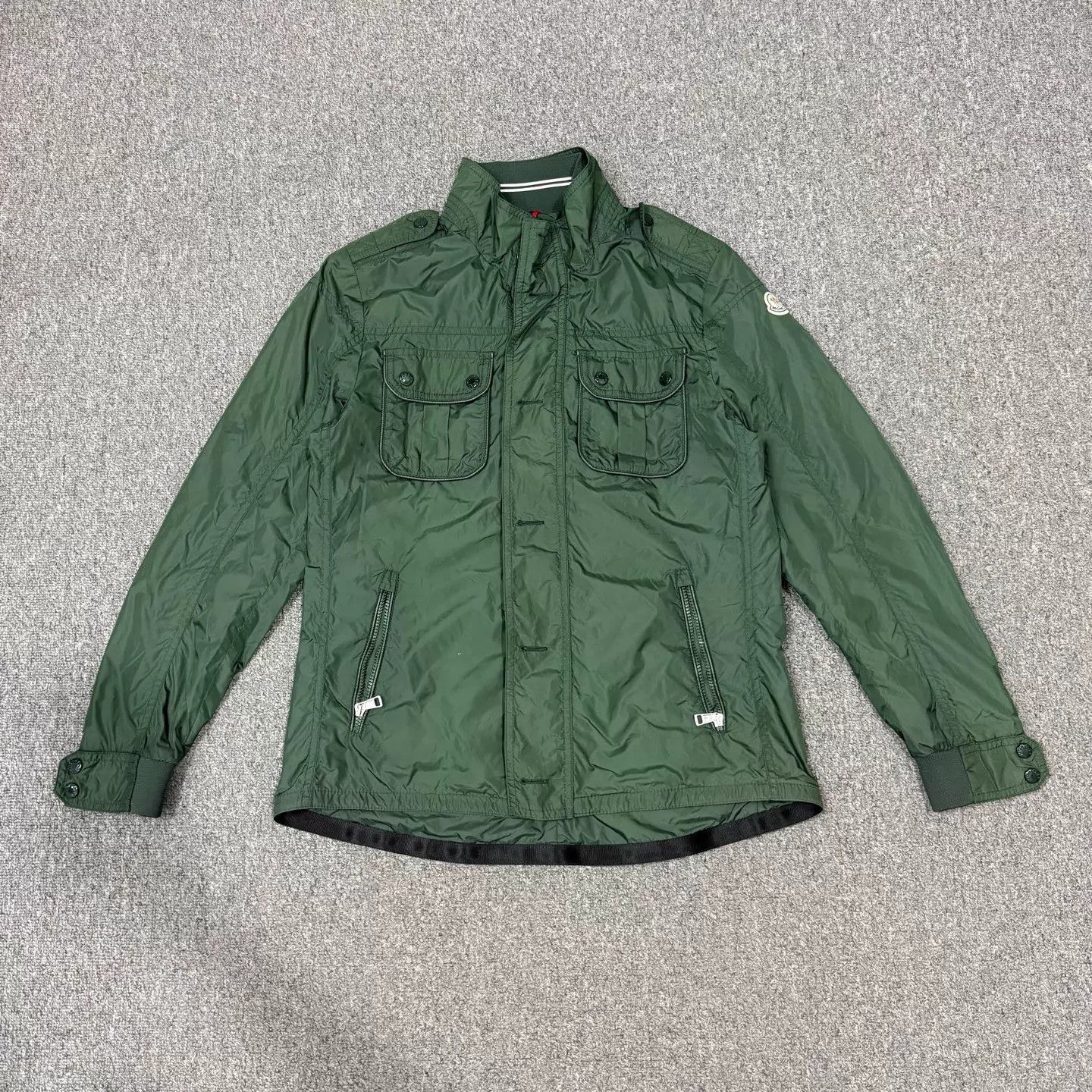 Moncler Moncler Green Logo Nylon Jacket Size 3 9/10 Size L / US 10 / IT 46 - 1 Thumbnail