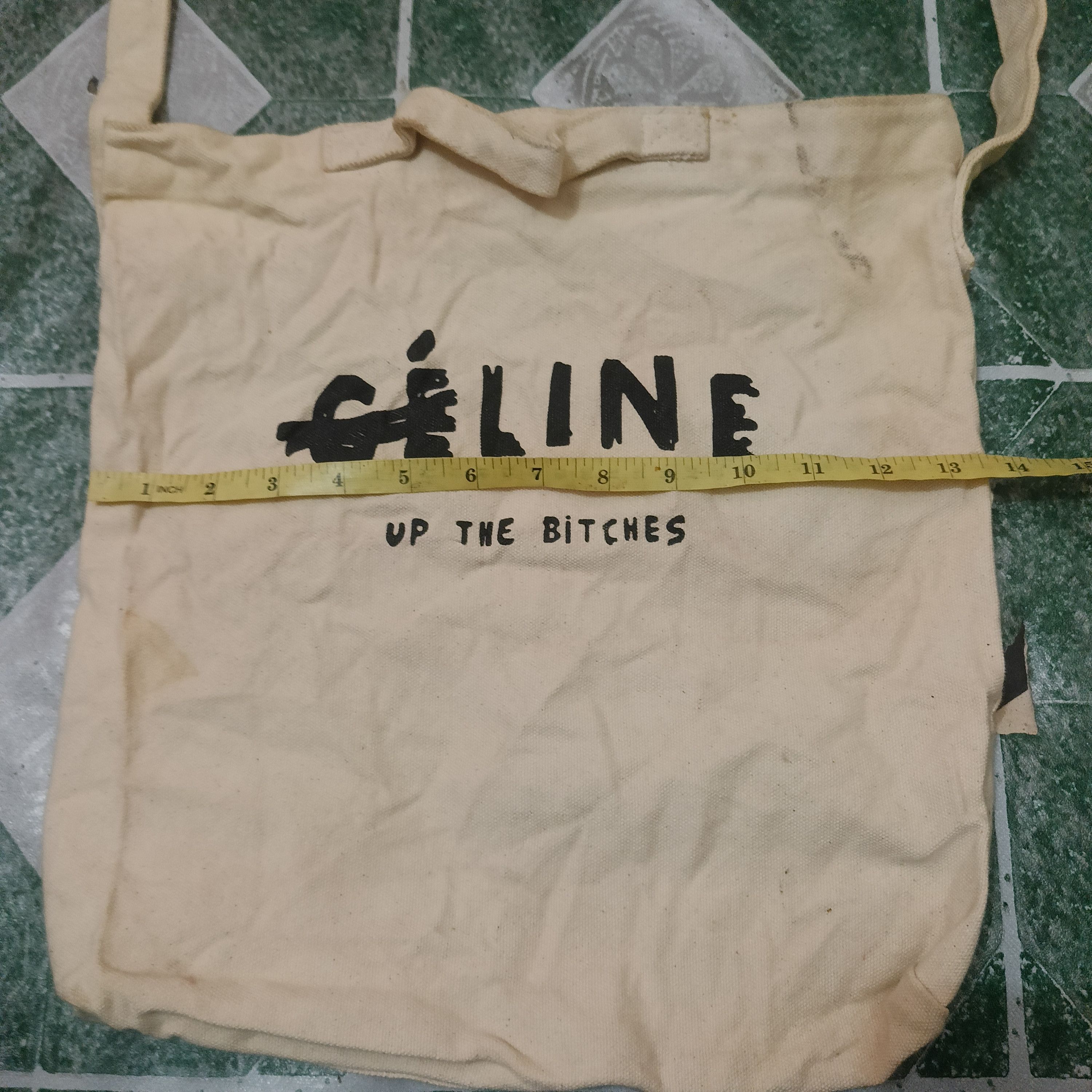 Japanese Brand × Vintage Celine Up The Bitches Canvas Tote Bag Size ONE SIZE - 8 Thumbnail