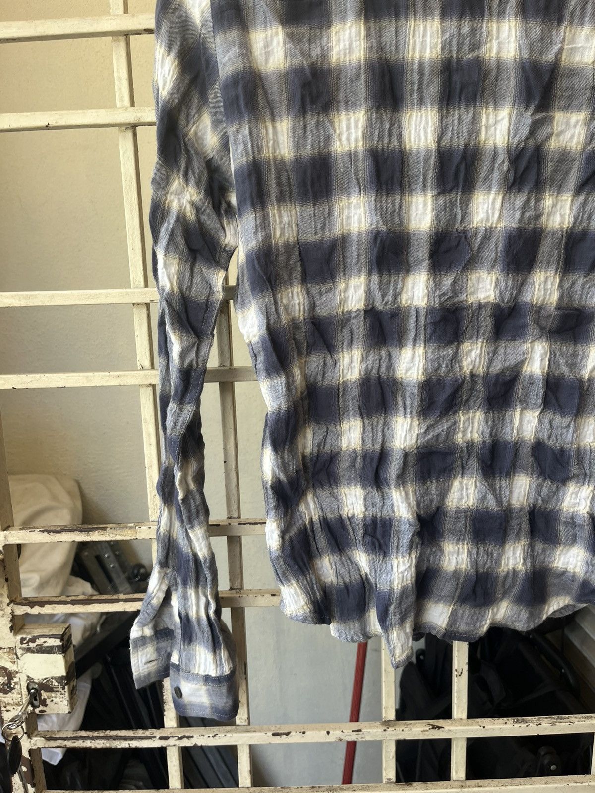 Japanese Brand × Pledge Plaid grey wrinkle shirt Size US S / EU 44-46 / 1 - 10 Thumbnail