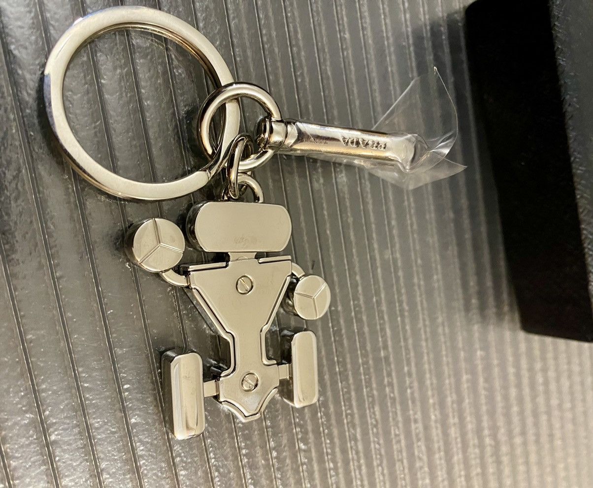 Prada Prada 🇮🇹 silver og metal robot swivel bag charm/keychain NEW Size ONE SIZE - 6 Thumbnail