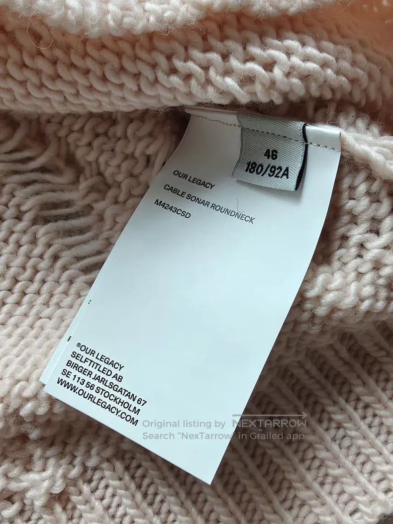 Our Legacy Our Legacy Cable Knit Round Neck Wool Sweater Size US S / EU 44-46 / 1 - 7 Thumbnail