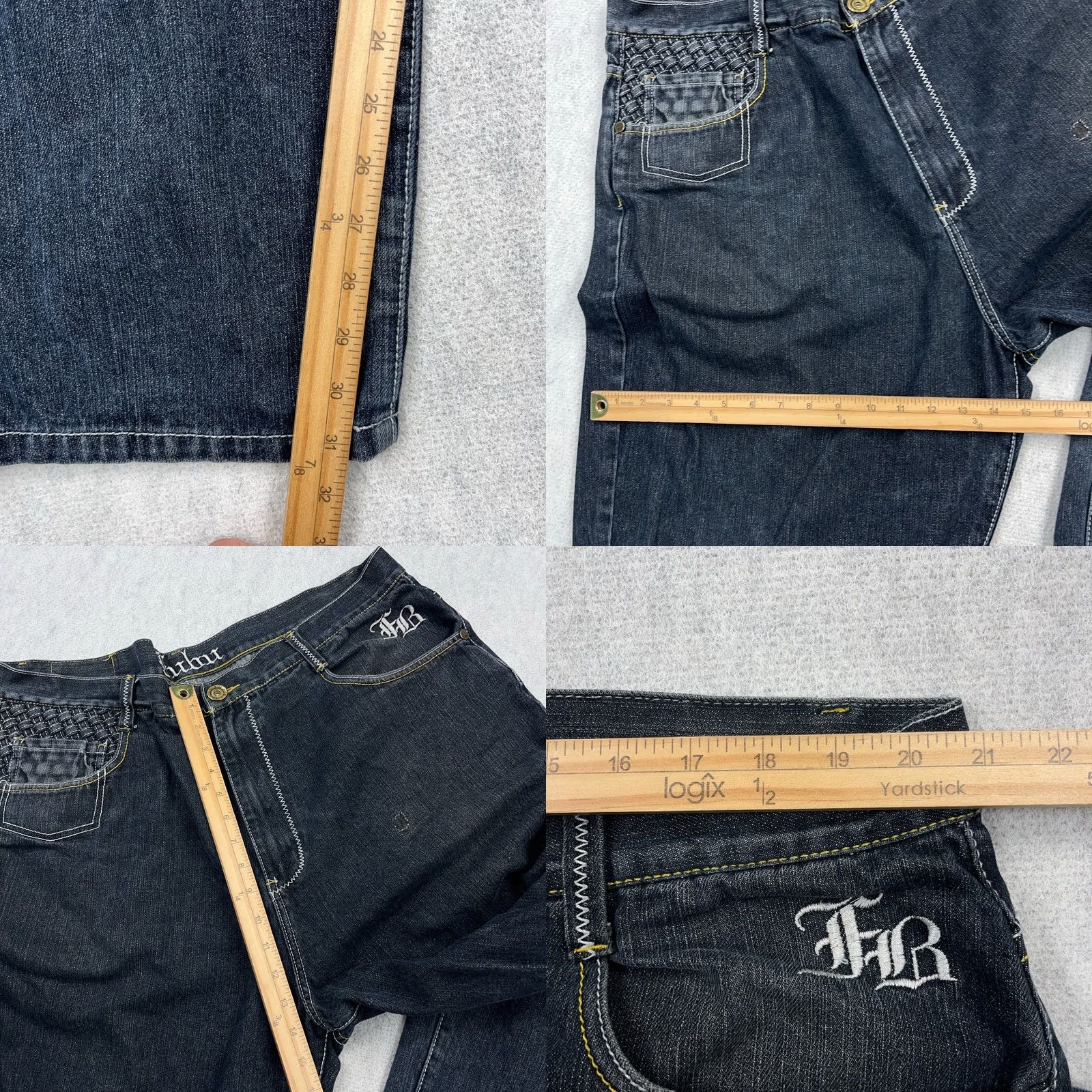 Fubu VINTAGE FUBU Jeans Men 42x31 Dark Blue Denim Straight Leg Baggy Hip Hop 90s | 42 | Blue | Jeans | Mens Size US 42 / EU 58 - 8 Thumbnail
