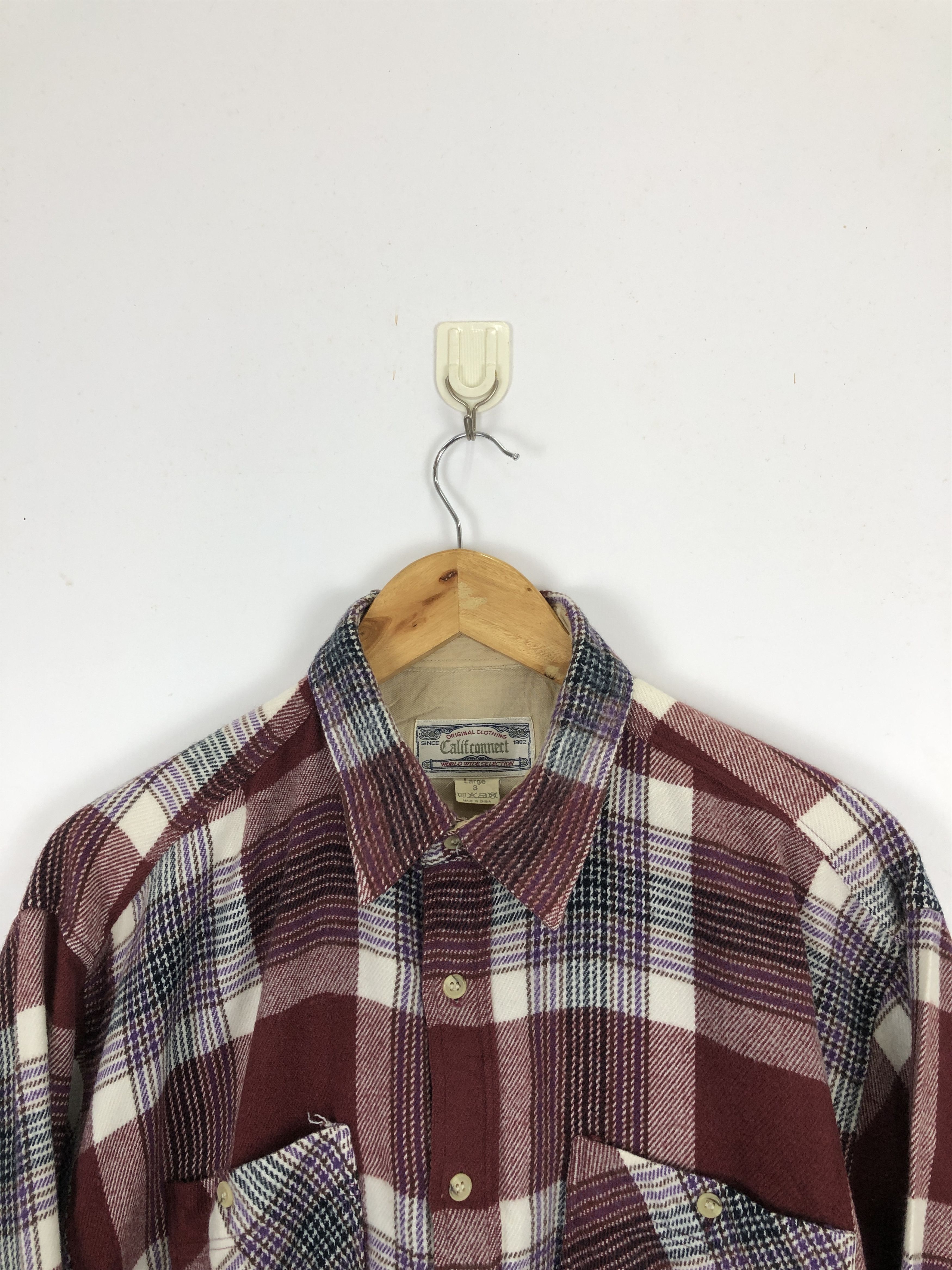 Japanese Brand Vintage 80s Japanese Brand Multi Pocket Button Up Flannel Size US L / EU 52-54 / 3 - 2 Thumbnail