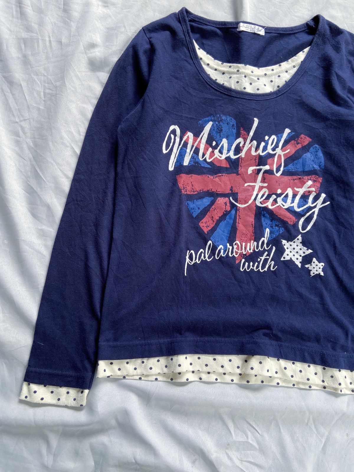 Japanese Brand MISCHIEF FEISTY DOUBLE LAYER COLZA LONG SLEEVE Size US S / EU 44-46 / 1 - 2 Thumbnail