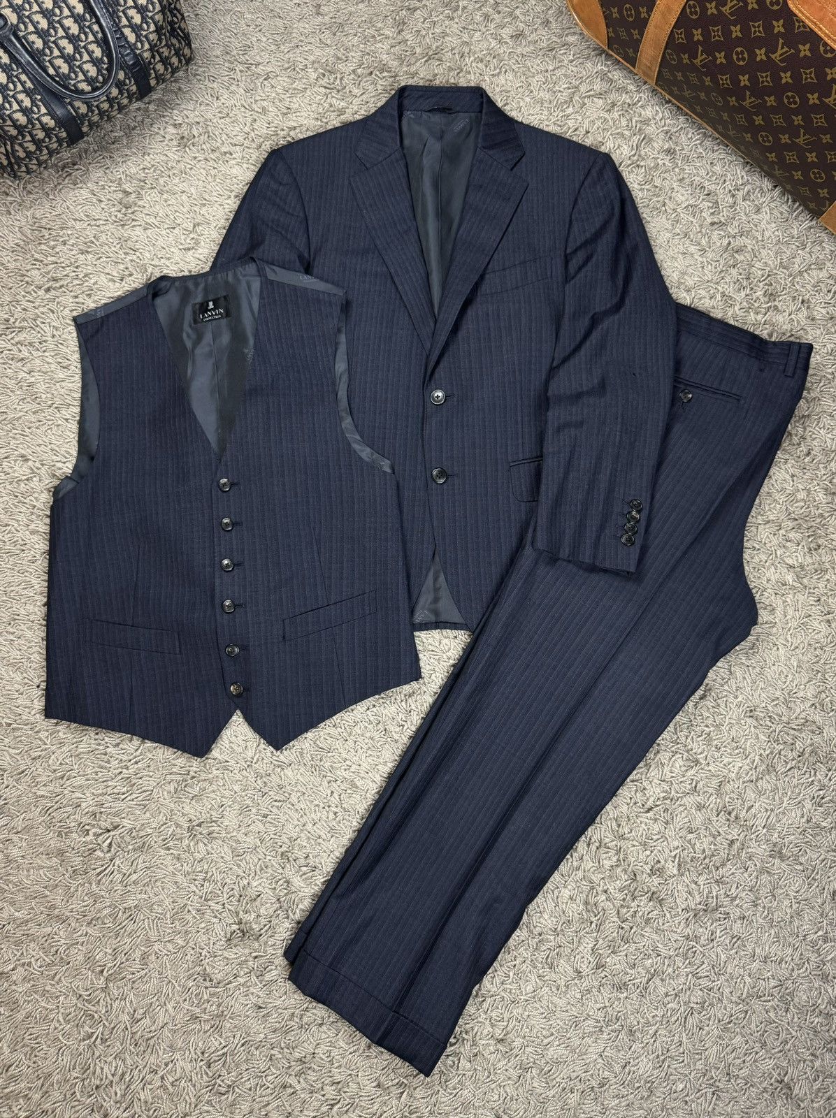 Lanvin Vintage wool suit Lanvin Paris original luxury item Size 50L - 1 Thumbnail