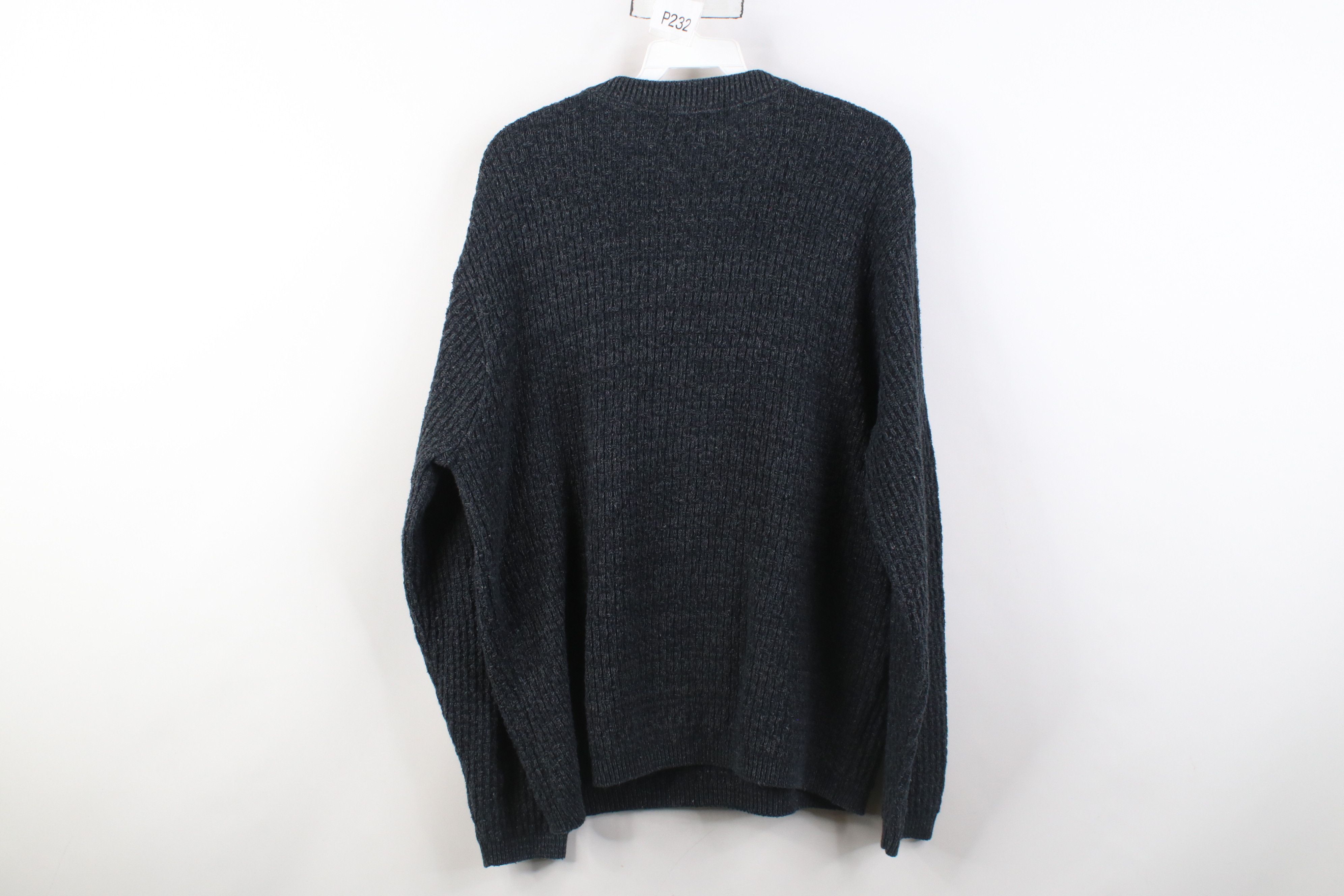 Vintage Vintage 90s Streetwear Knit Henley Sweater Bluish Gray Size US M / EU 48-50 / 2 - 7 Thumbnail