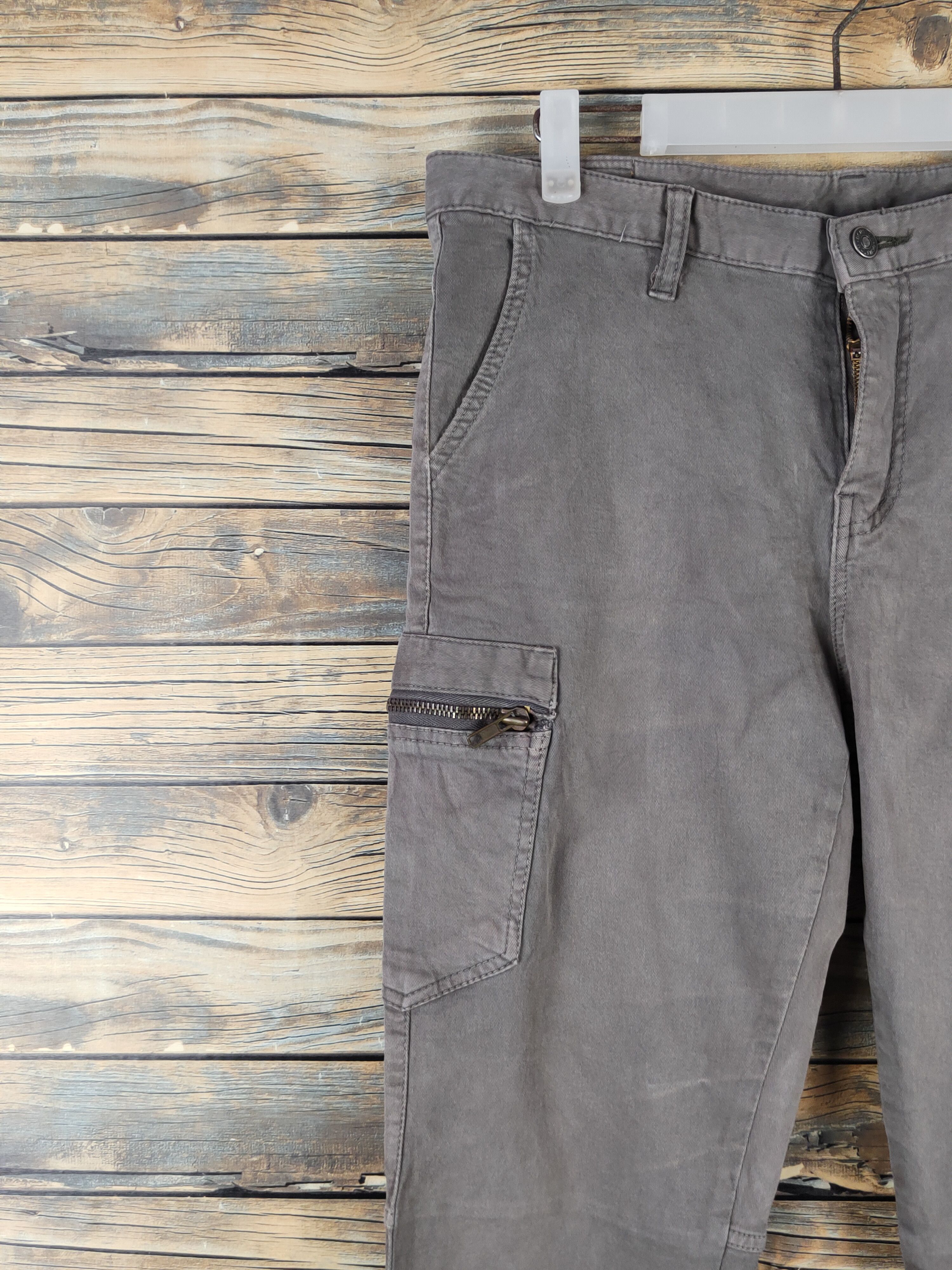 Japanese Brand DL Dcustom Dark Gray Faded Multipocket Cargo Pants #306 Size US 33 - 3 Thumbnail