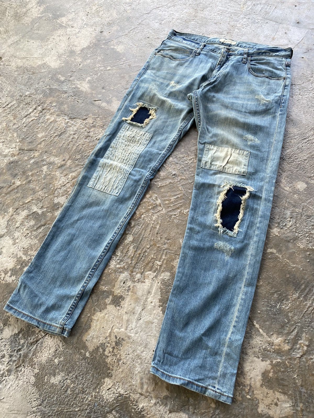 Japanese Brand Vintage Roial Jeans - 1997 California Denim, Sashiko Style Size US 32 / EU 48 - 4 Thumbnail