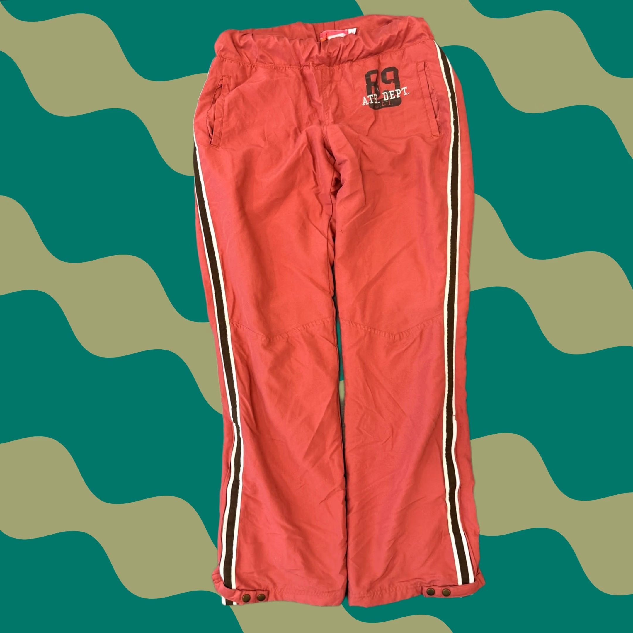 Vintage VINTAGE Y2K Lei Athletic Dept Orange Lined Zip Flare Baggy Track Sweatpants M Womens Size 32" / US 10 / IT 46 - 1 Thumbnail