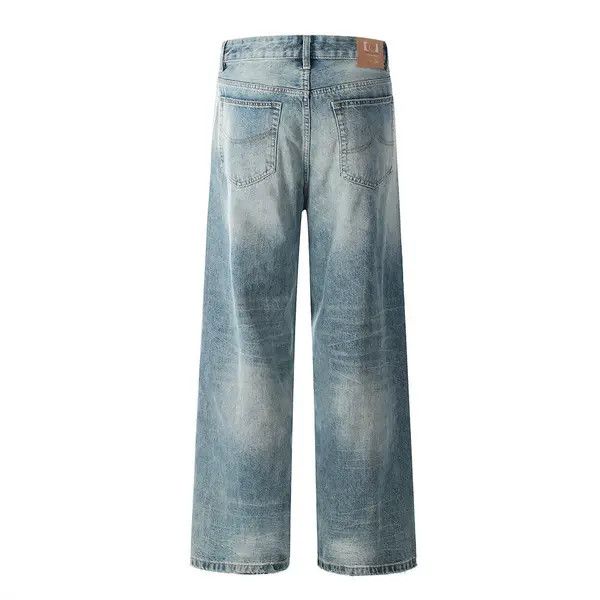 VIBE Men's distressed American style gradient loose washed jeans Size US 32 / EU 48 - 3 Thumbnail