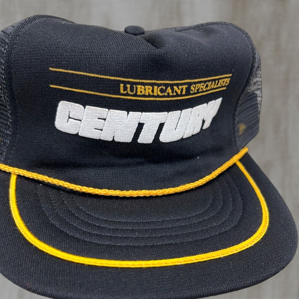Roper VINTAGE Showboat Trucker Hat Cap Adjustable Black Yellow Stripe ...
