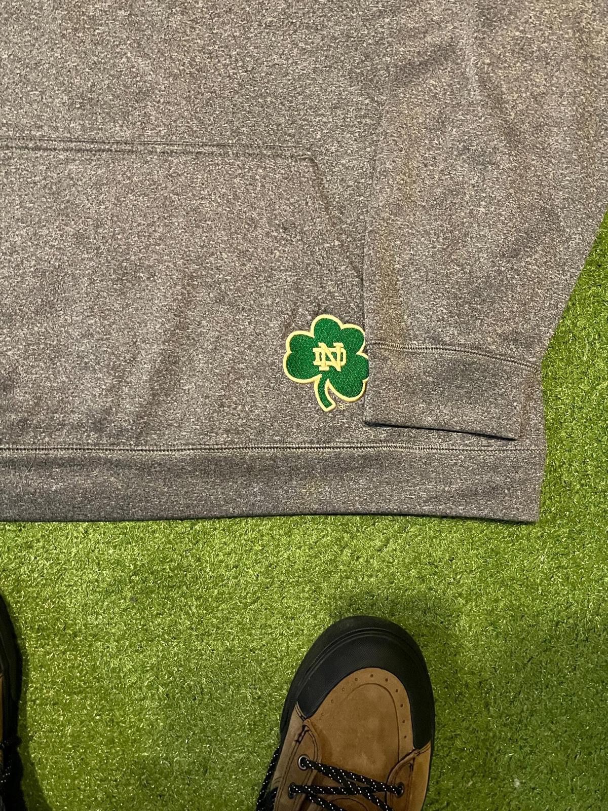 Unknown London Vintage Gray Notre Dame Hoodie Sweatshirt with Front Pocket Size ONE SIZE - 4 Thumbnail