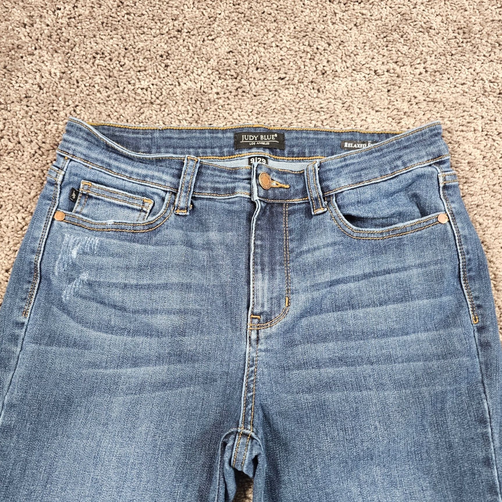 Denime Judy Blue Jeans Womens Relaxed Fit Mid Rise Distressed Stretch Denim 29x26 Blue Size 27" / US 4 / IT 40 - 2 Thumbnail