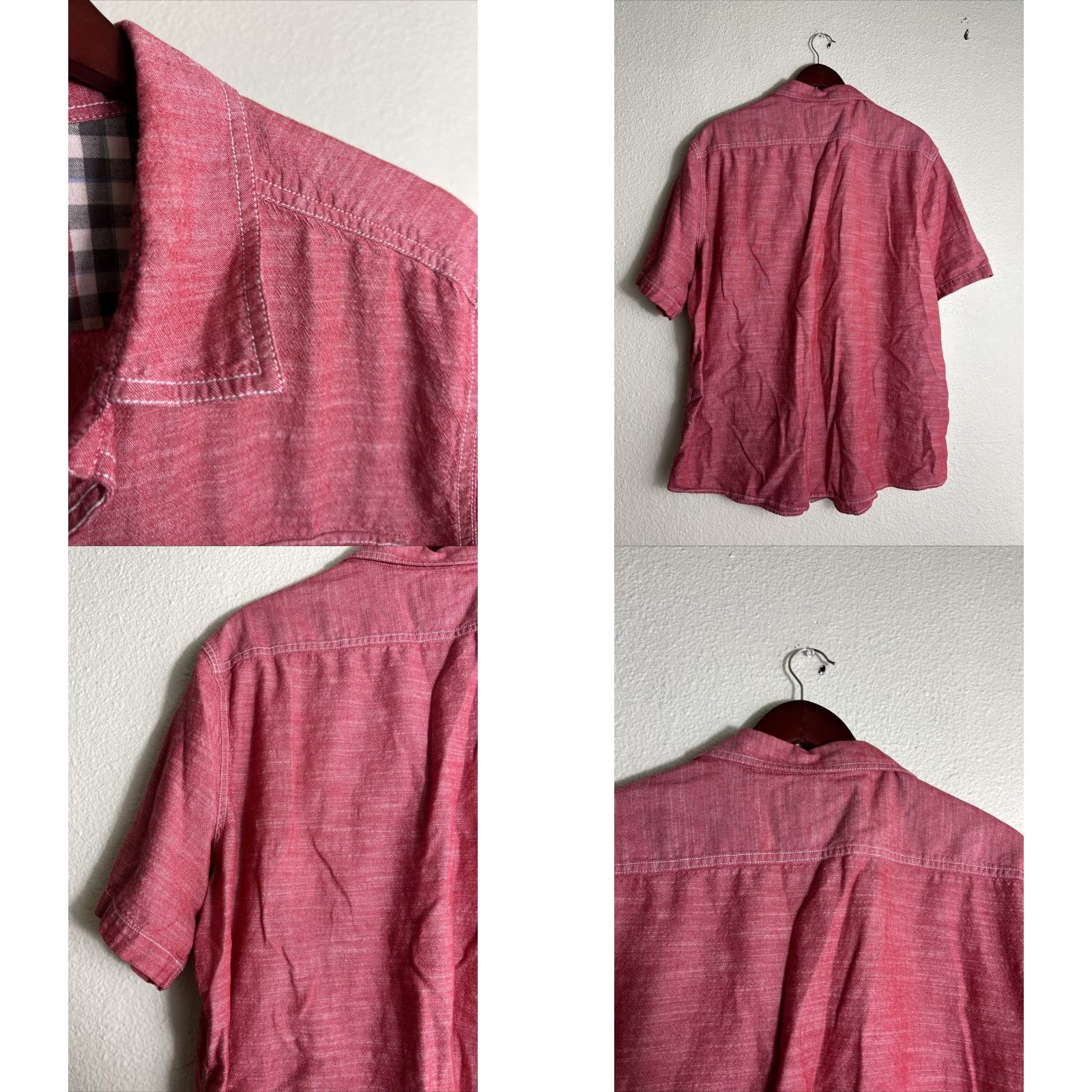 Vintage Woolrich Shirt Men 2XL Red Cotton Button-Up Short Sleeve Mens XXL Button-Up Shirt Size US XXL / EU 58 / 5 - 8 Thumbnail