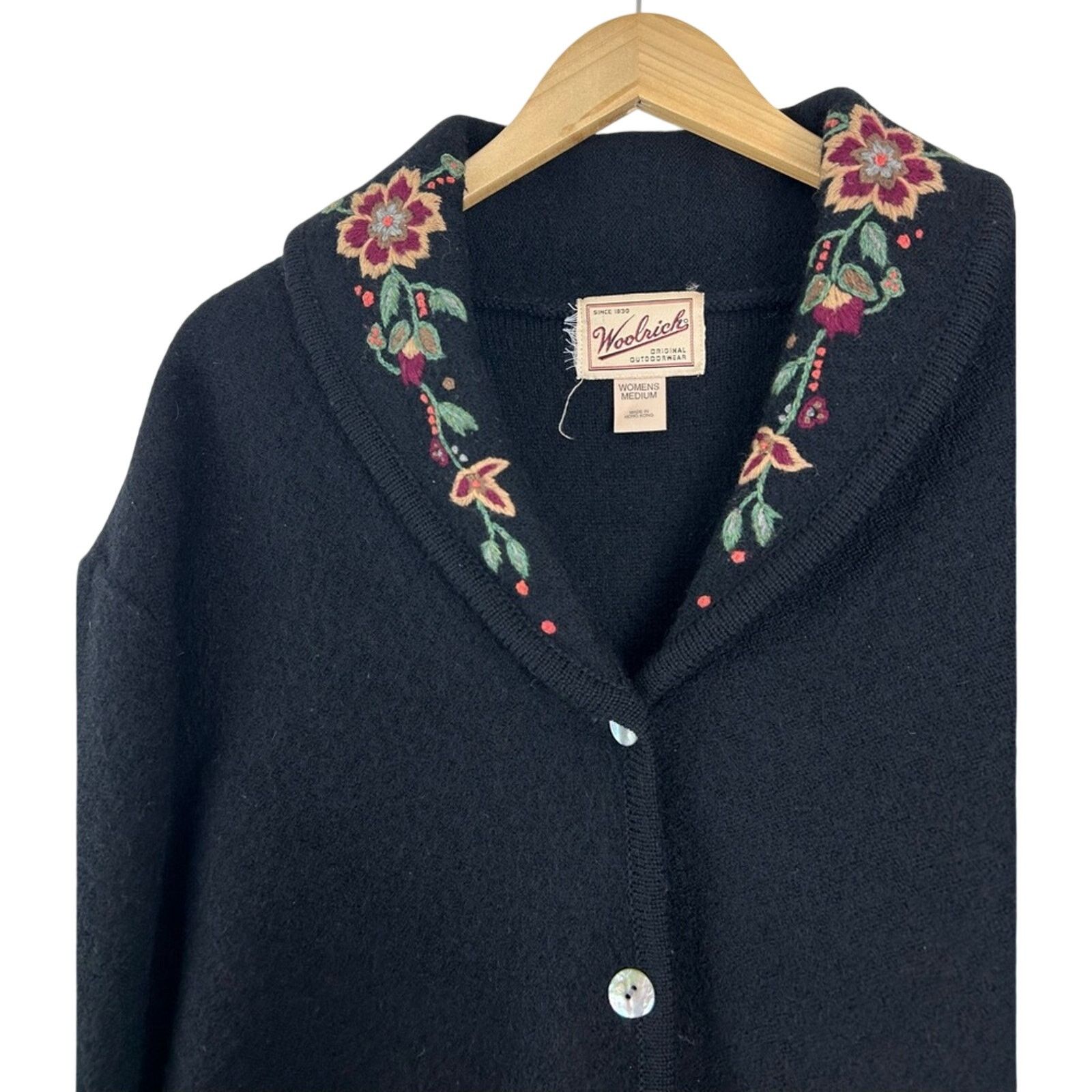 Woolrich Woolen Mills Vintage Woolrich Wool Cardigan Sweater Coat Embroidered Size M / US 6-8 / IT 42-44 - 2 Thumbnail