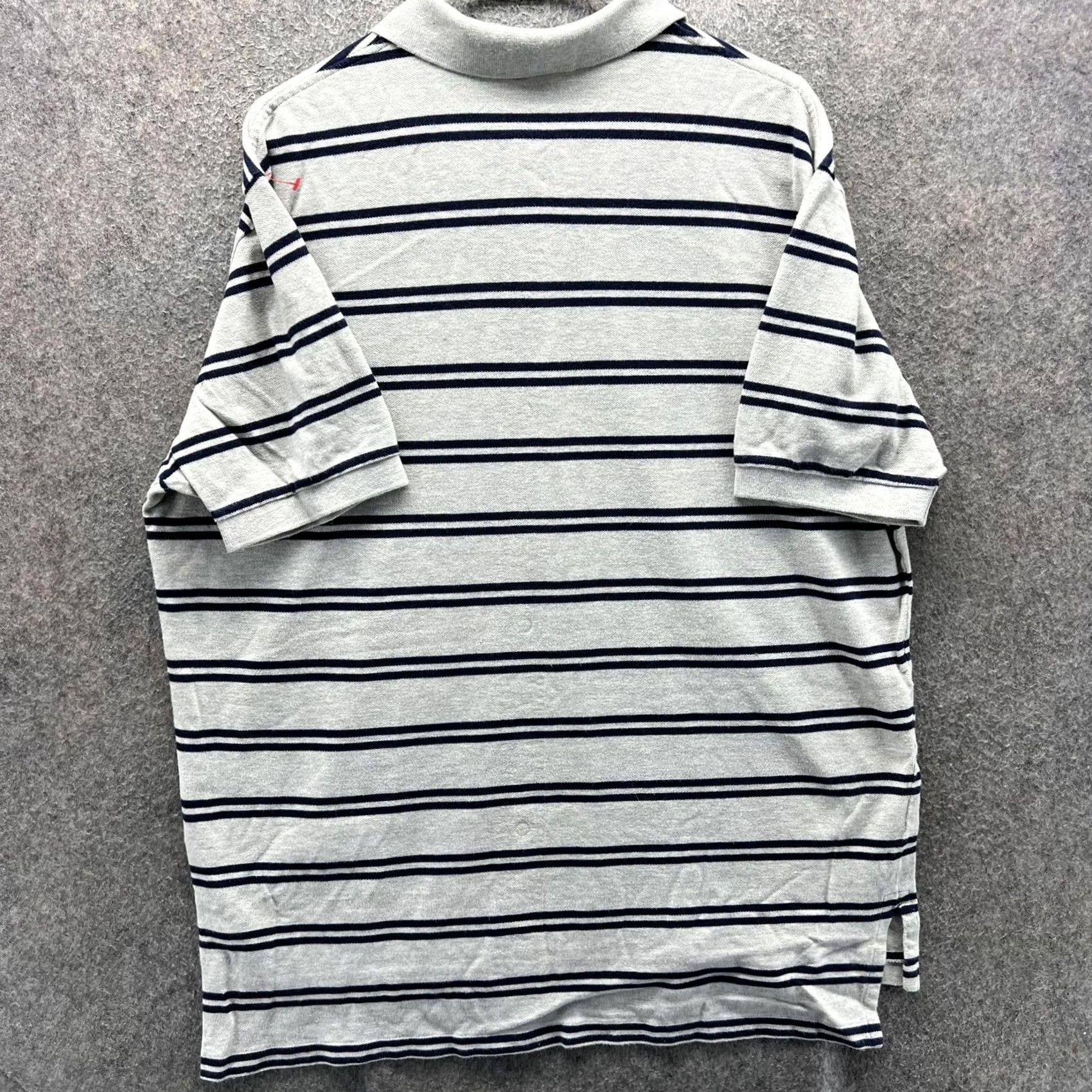 Polo Ralph Lauren VINTAGE Polo by Ralph Lauren Polo Shirt Mens XL Gray Stripe Pony Pique Cotton Polo by Ralph Lauren Shirt Mens XL Gray Stripe Pony Logo Cap Sleeve? Size US XL / EU 56 / 4 - 7 Thumbnail